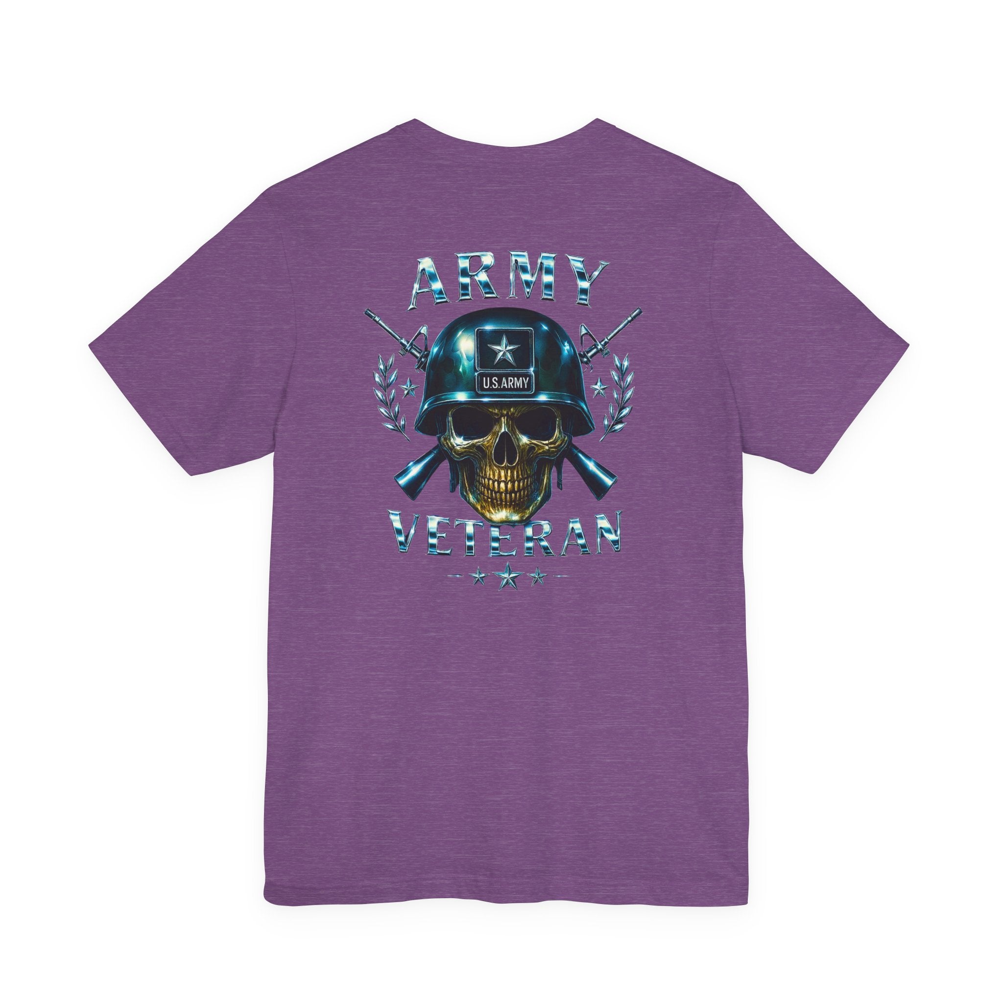 Army Veteran T-Shirt — Skull Helmet & Wings Military Tribute Tee