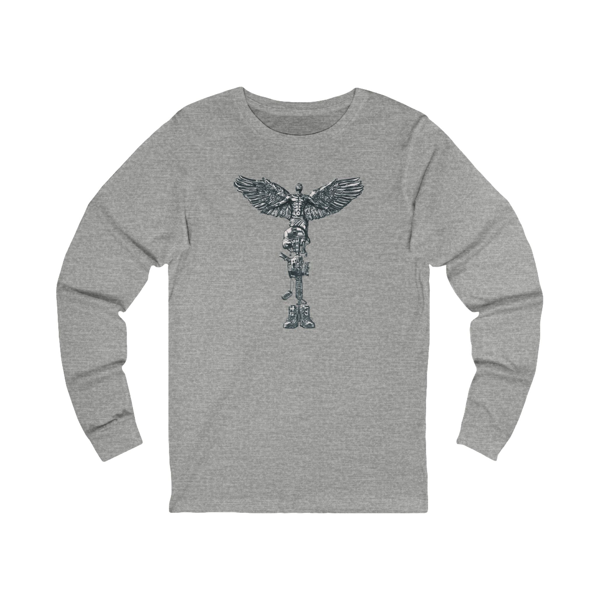 Fallen Soldier Cross Graphic Long Sleeve Tee
