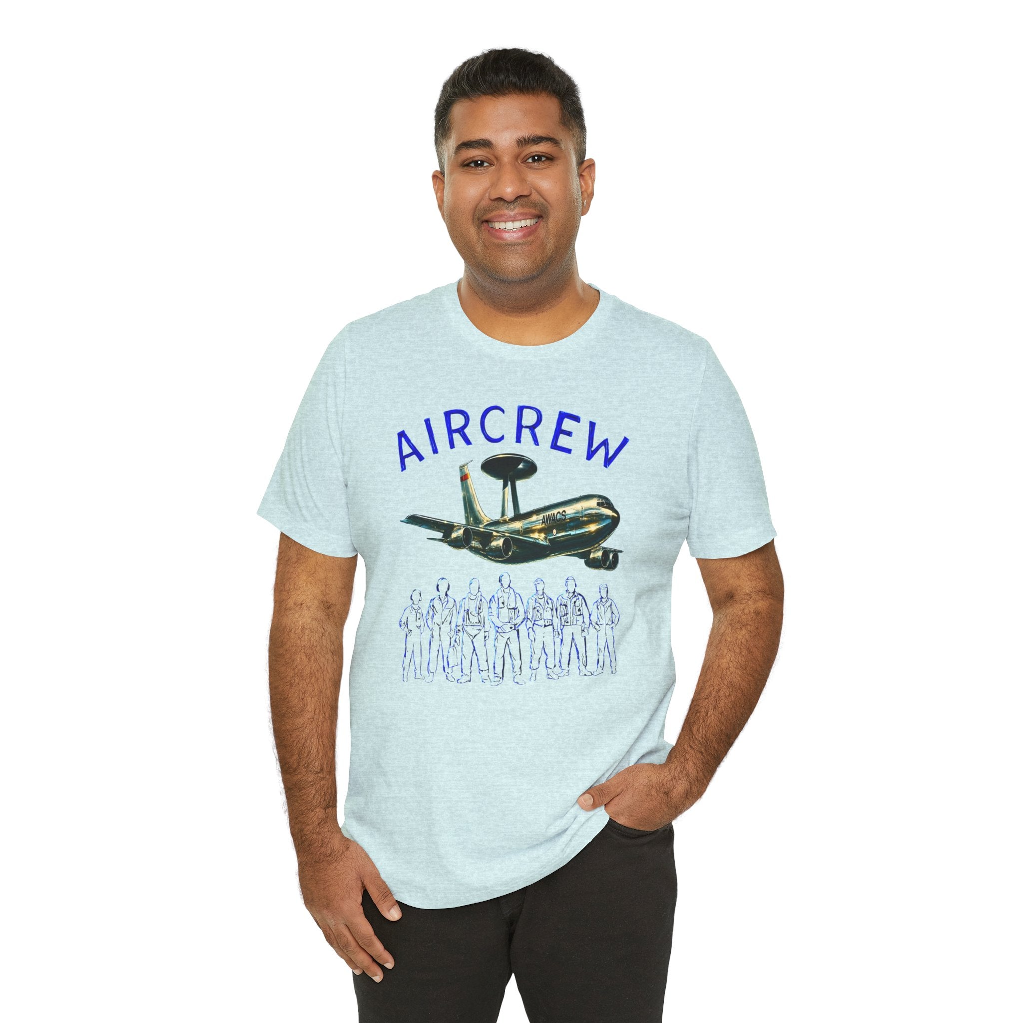 Aircrew T-Shirt — Military AWACS Plane & Crew Graphic Tee