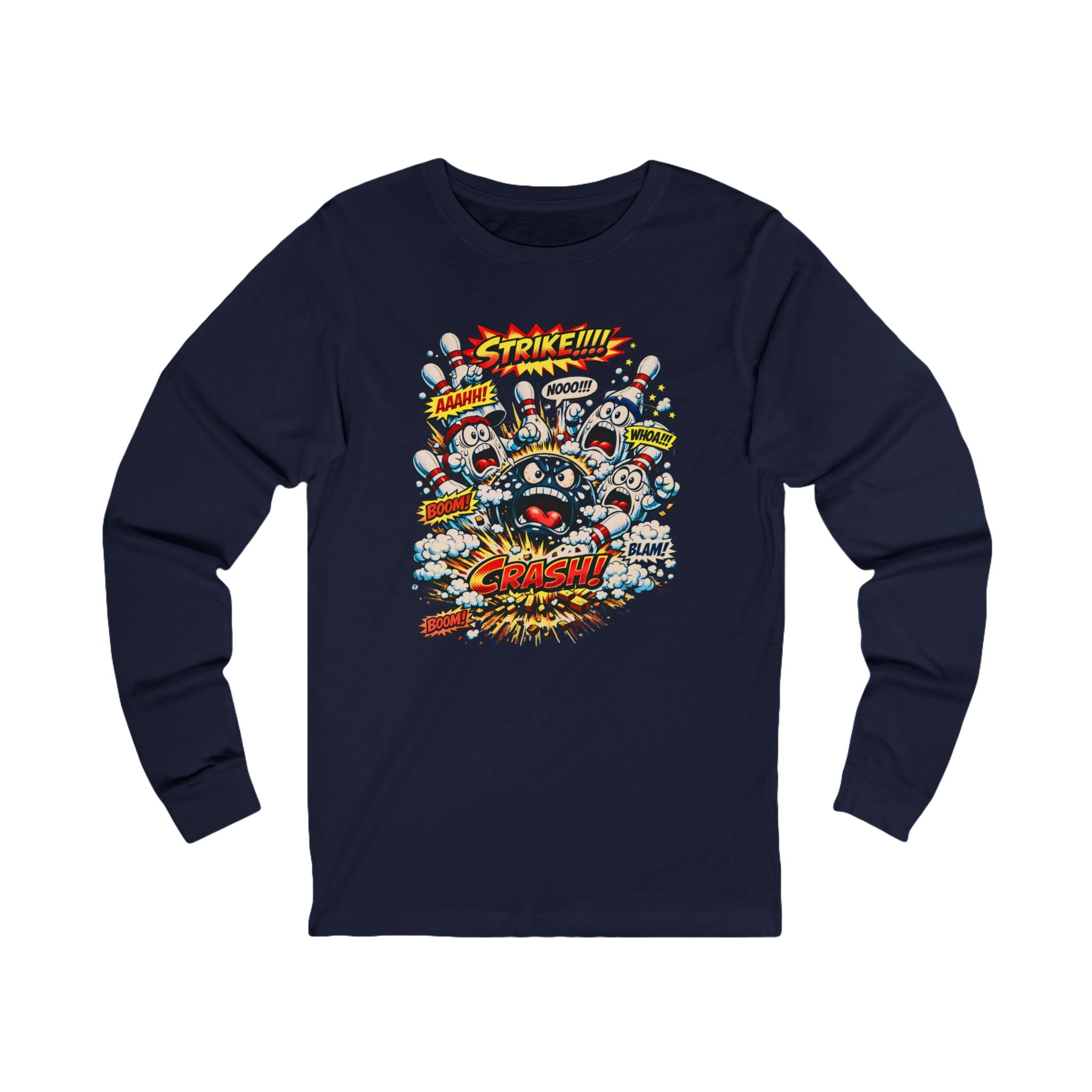 Colorful Pop Art "Bowling Crash!" Graphic Tee