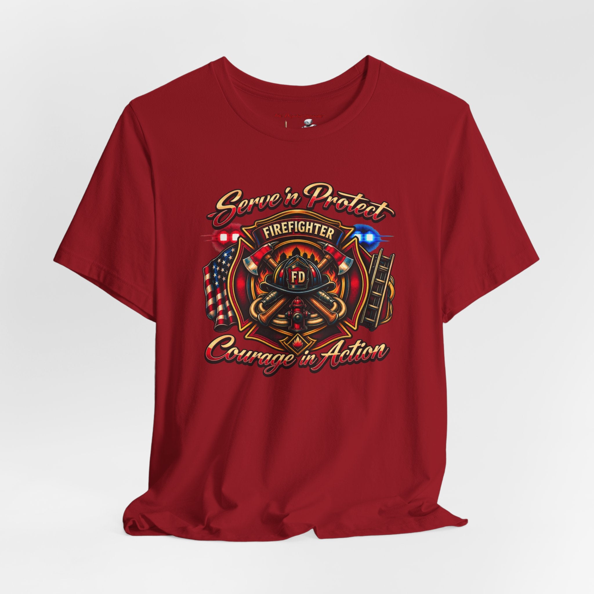 Firefighter T-Shirt — Serve n' Protect Courage in Action Tee