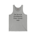 Provocative Text Tank Top — "The Dildo of Consequences Rarely Arrives Lubed"