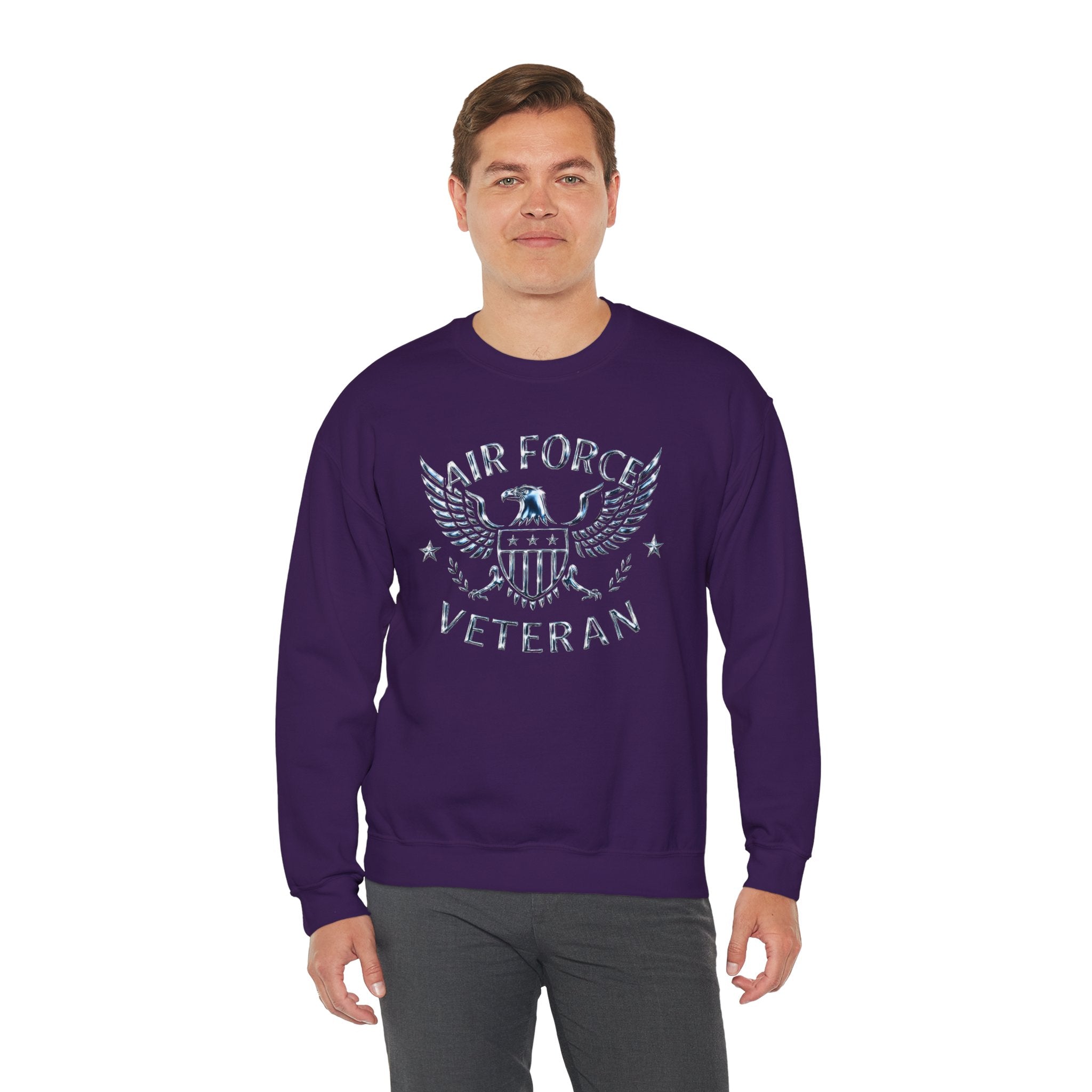 Air Force Veteran Crewneck Sweatshirt – Distressed Eagle Military Tribute