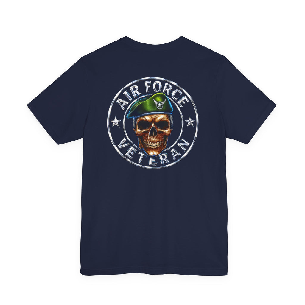 Air Force Veteran Skull Tee – Military Tribute Short Sleeve Shirt