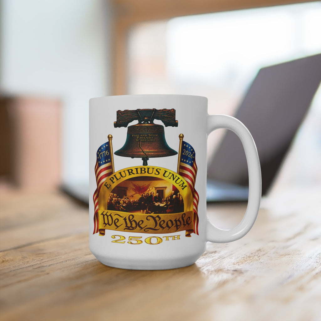 'We the People' Bell & Flags 15oz Commemorative Mug