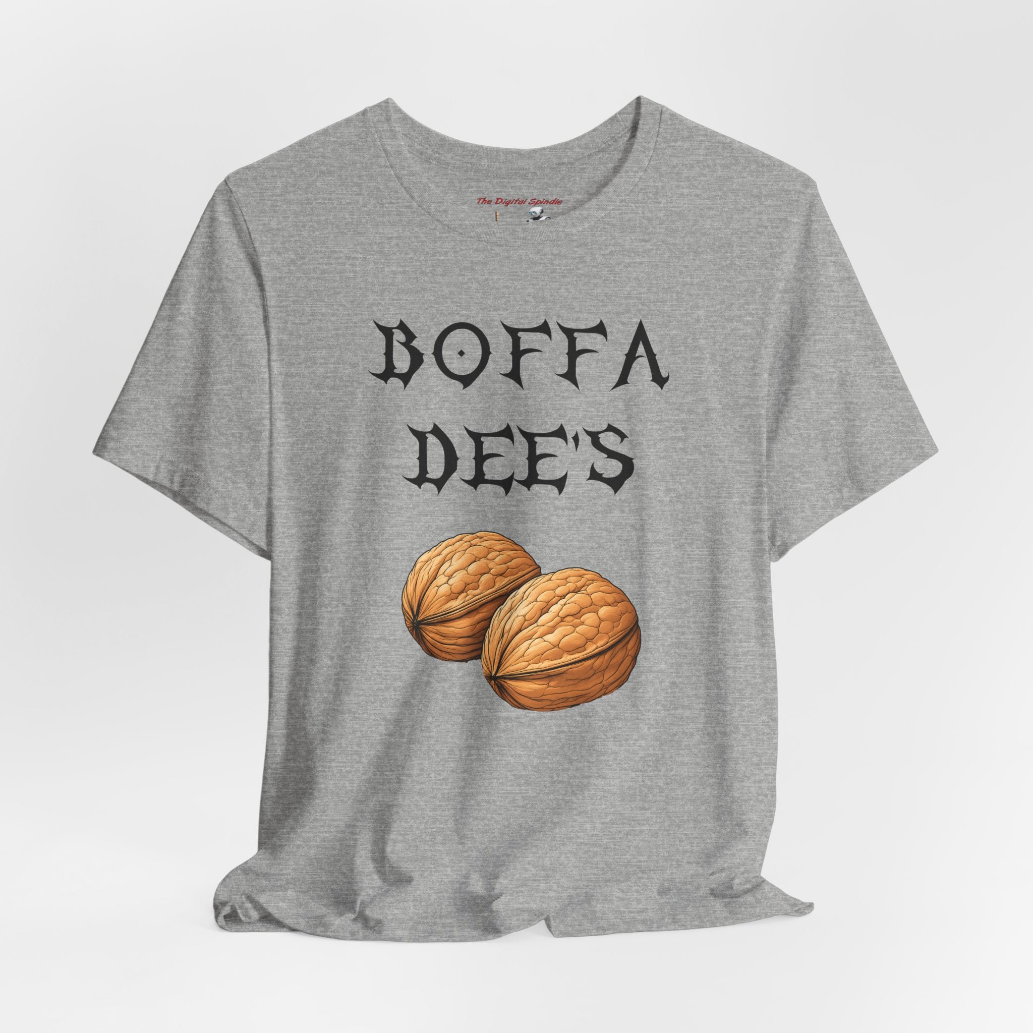 Boffa Dees Walnut Graphic Tee — Vintage Gothic Text Nut Illustration T-Shirt