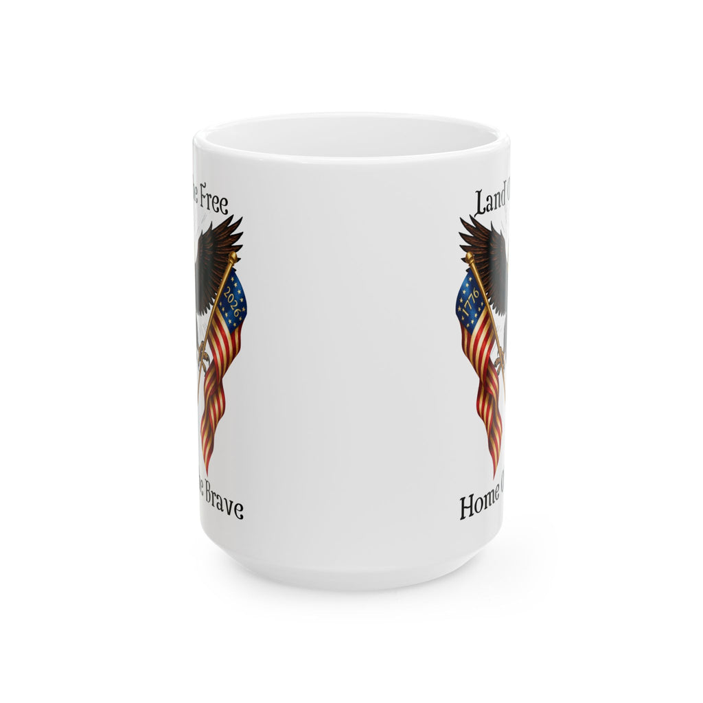 'Land of the Free, Home of the Brave' Ceramic Coffee Cup