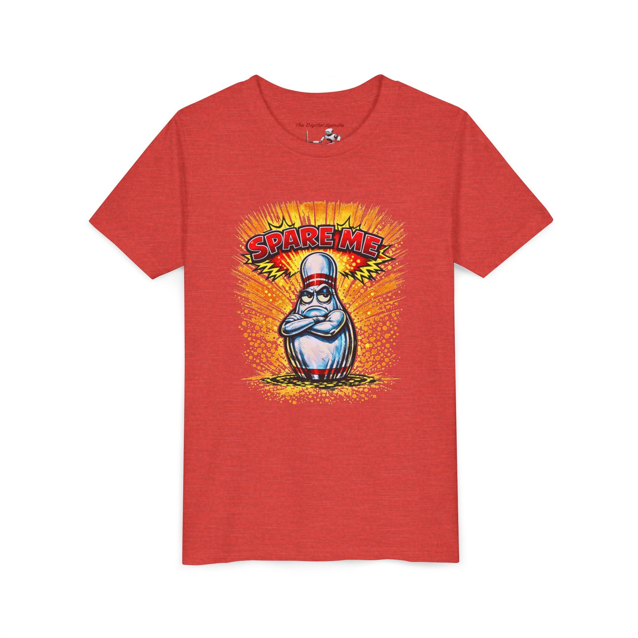 'Spare Me' Cartoon Bowling Pin Graphic Shirt