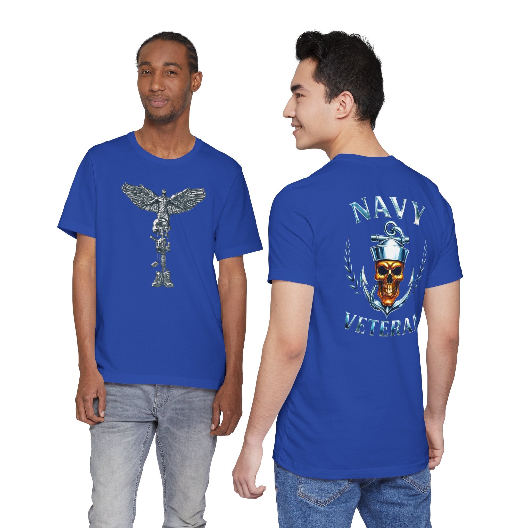 Navy Veteran T-Shirt — Anchor & Skull Military Tribute Tee