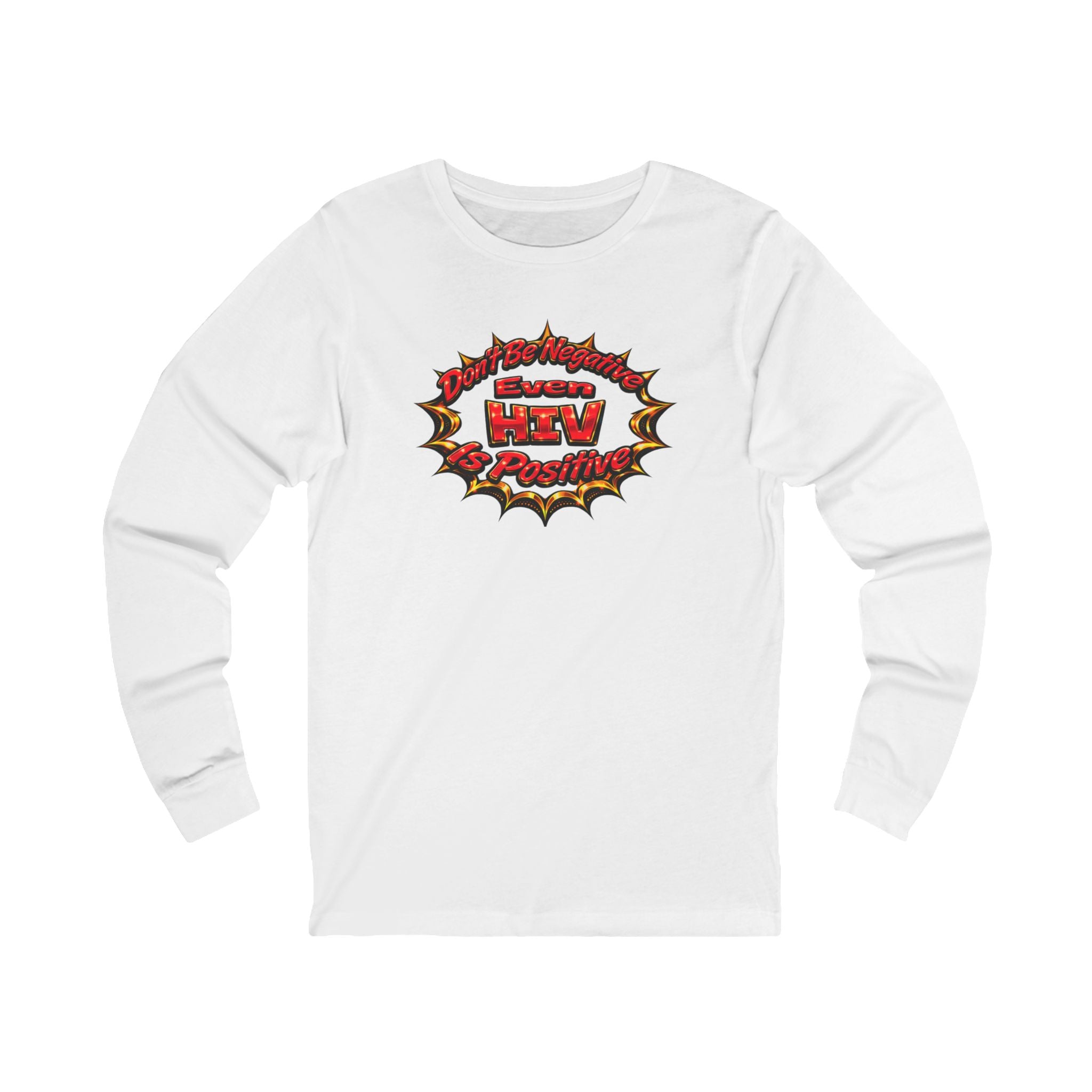 Retro Comic “HIV Positive” Graphic Long Sleeve Tee