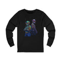 Psychedelic Alien Art Long Sleeve Tee — Colorful Cosmic Duo Graphic