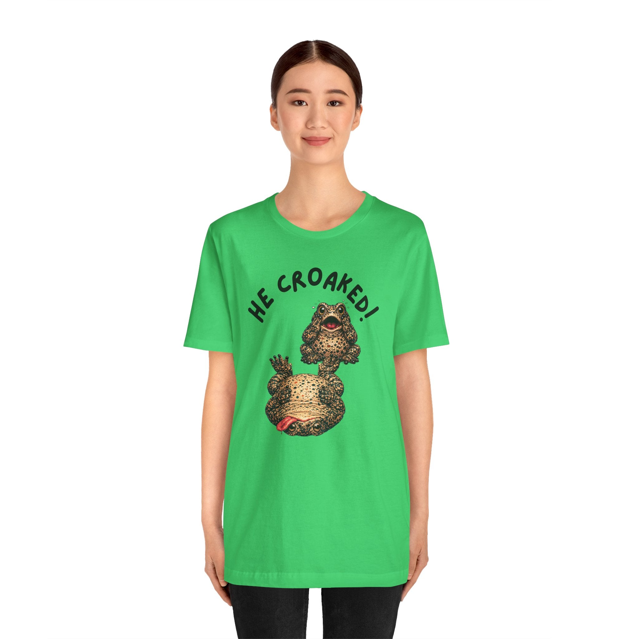 He Croaked! Frog Graphic Tee – Funny Vintage Toad Illustration Shirt