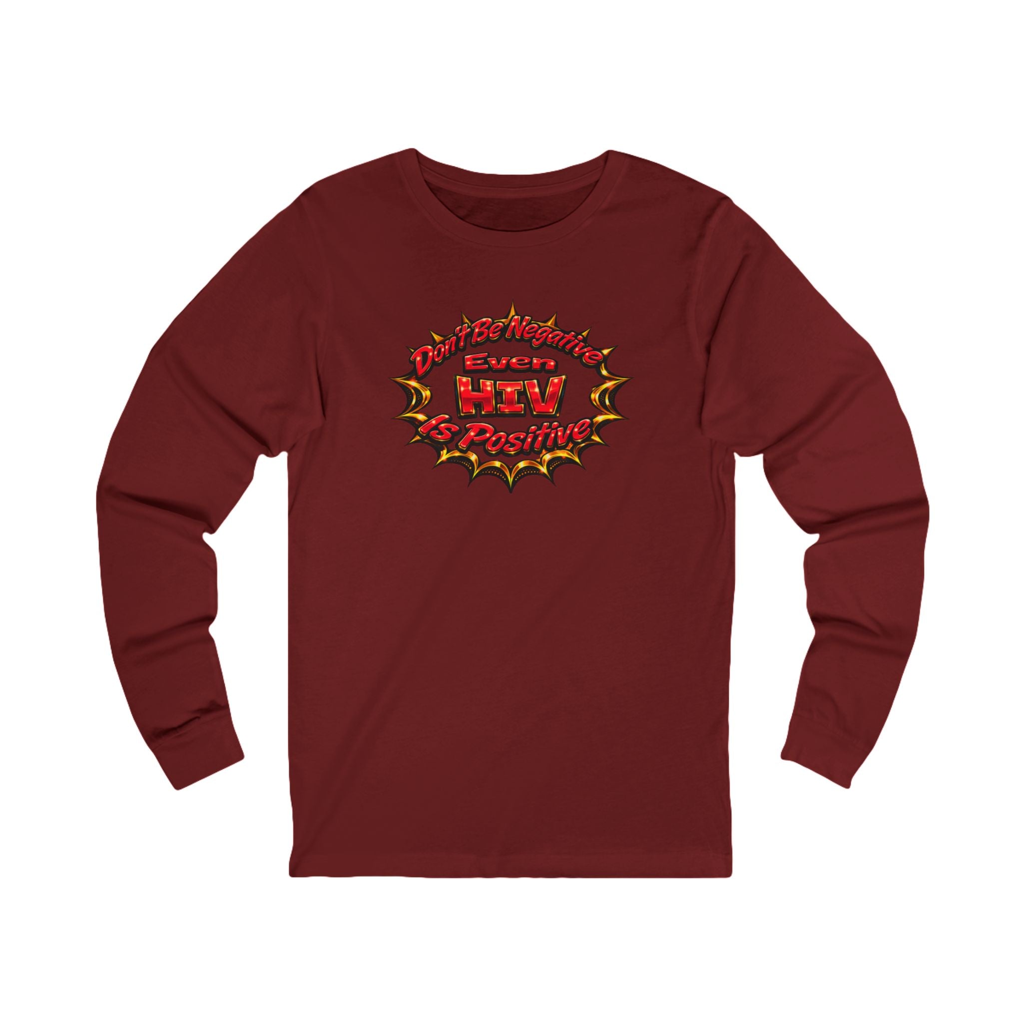 Retro Comic “HIV Positive” Graphic Long Sleeve Tee