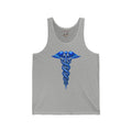 Medical Caduceus Tank Top — Blue Healthcare Symbol Athletic Jersey
