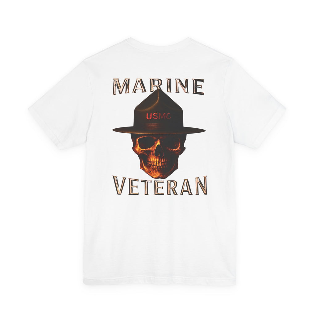Marine Veteran T-Shirt — USMC Skull Drill Instructor Design