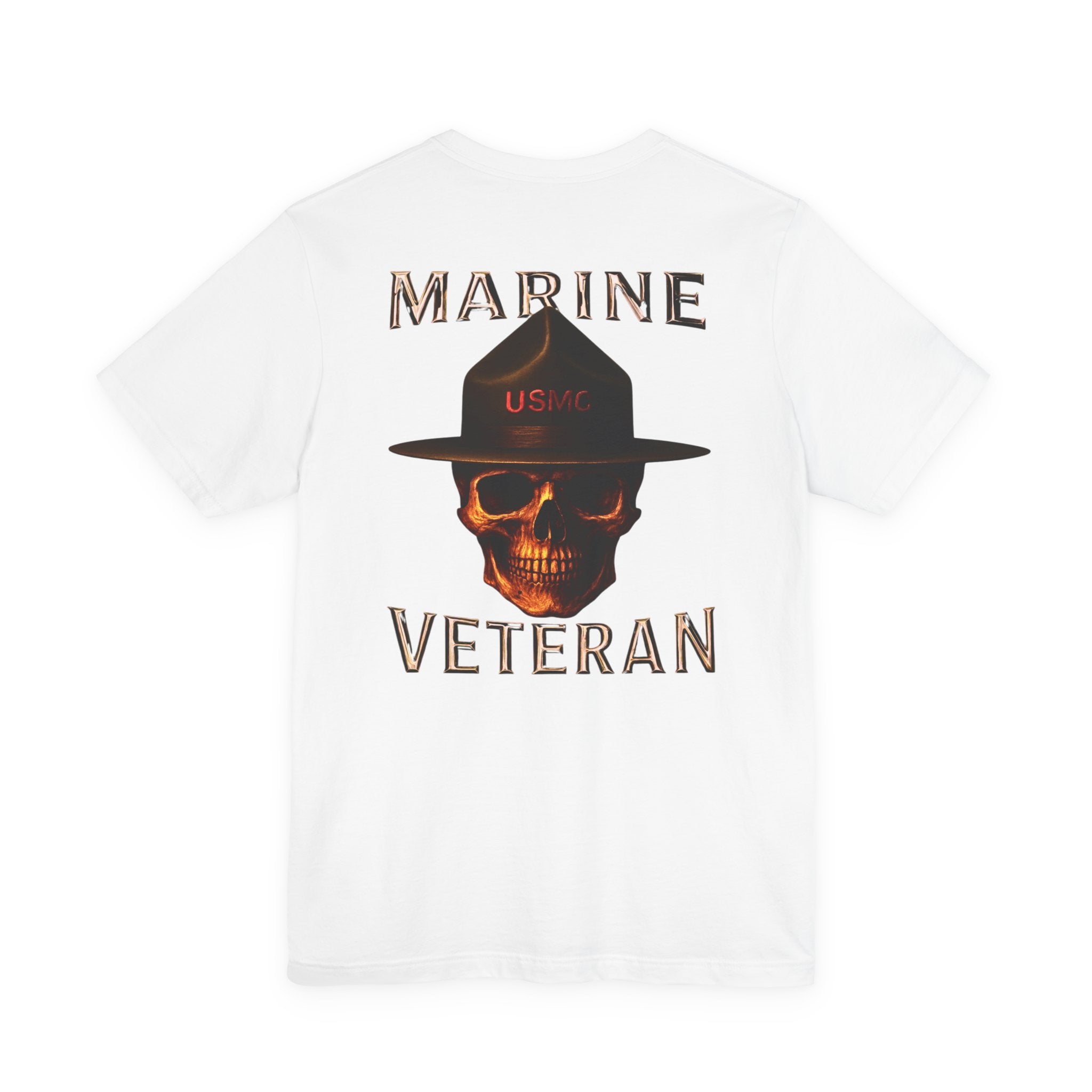 Marine Veteran T-Shirt — USMC Skull Drill Instructor Design
