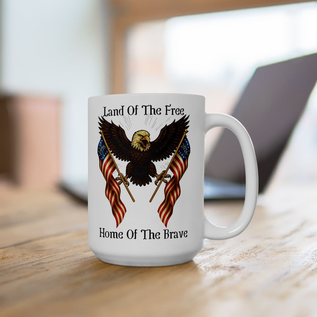 'Land of the Free, Home of the Brave' Ceramic Coffee Cup