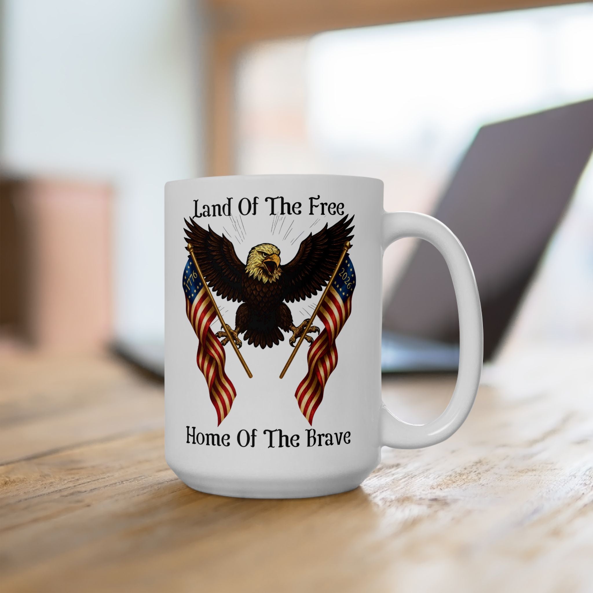 'Land of the Free, Home of the Brave' Ceramic Coffee Cup