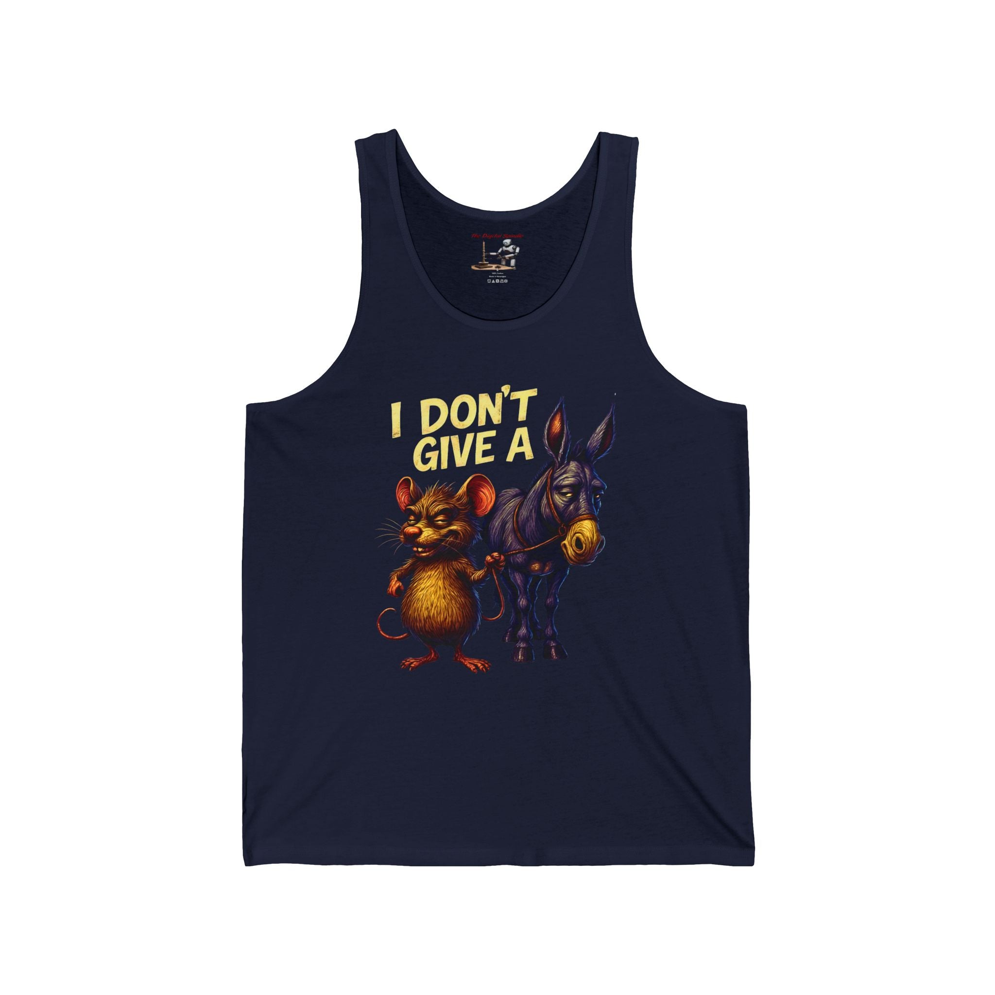 I Don't Give a Rat & Donkey Tank Top — Funny Animal Graphic Tank