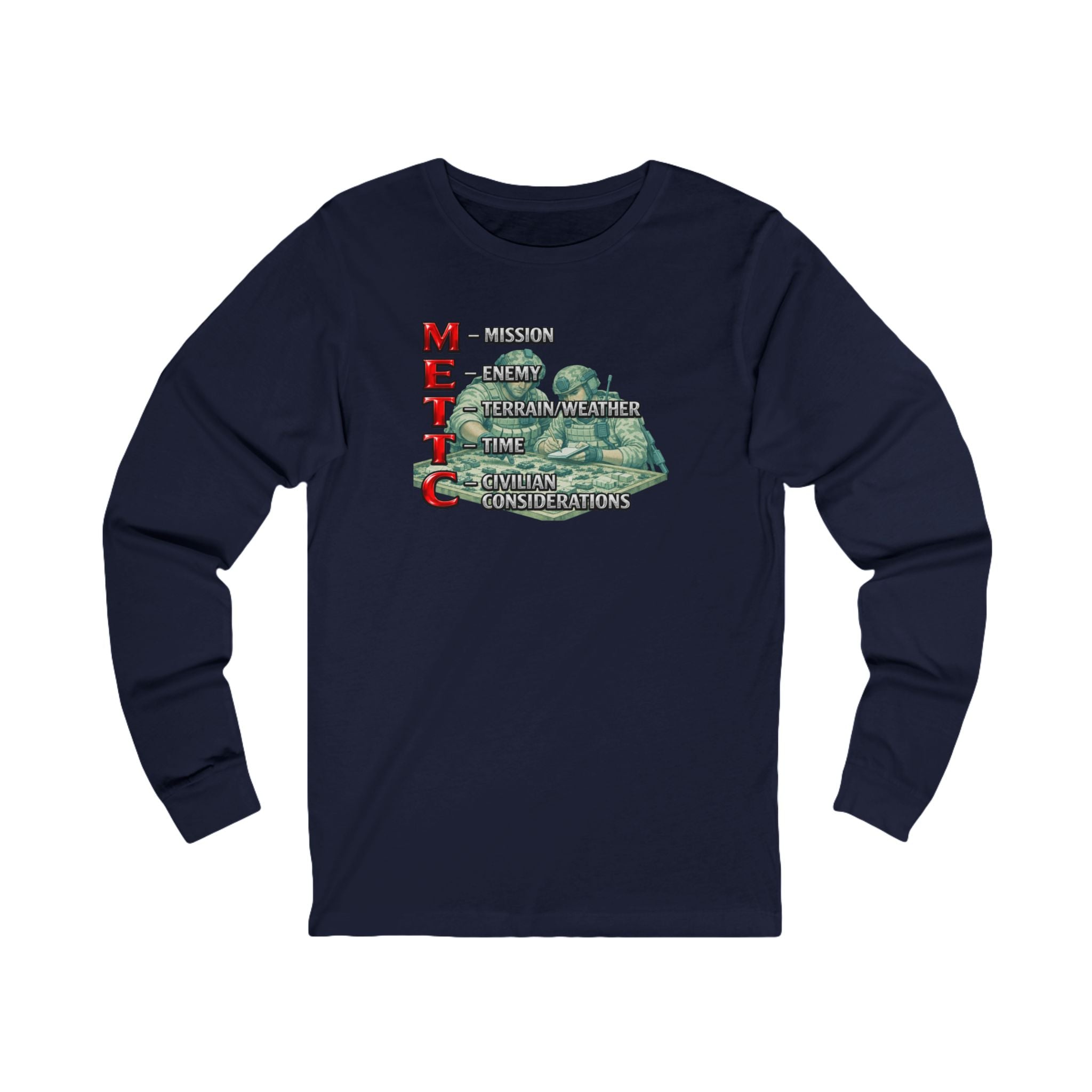 METTC Acronym Long Sleeve Tee — Tactical Training Graphic