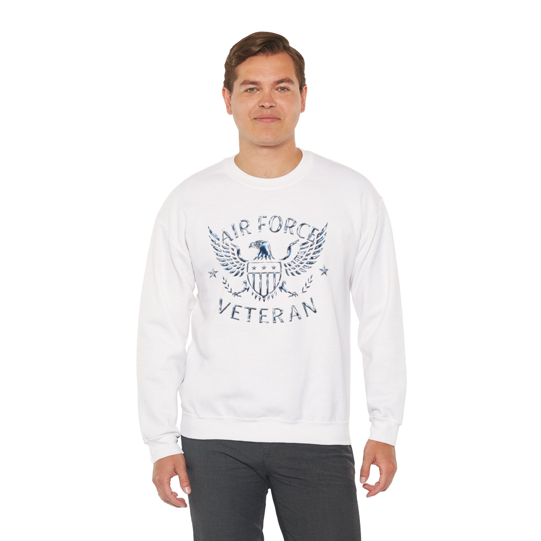 Air Force Veteran Crewneck Sweatshirt – Distressed Eagle Military Tribute