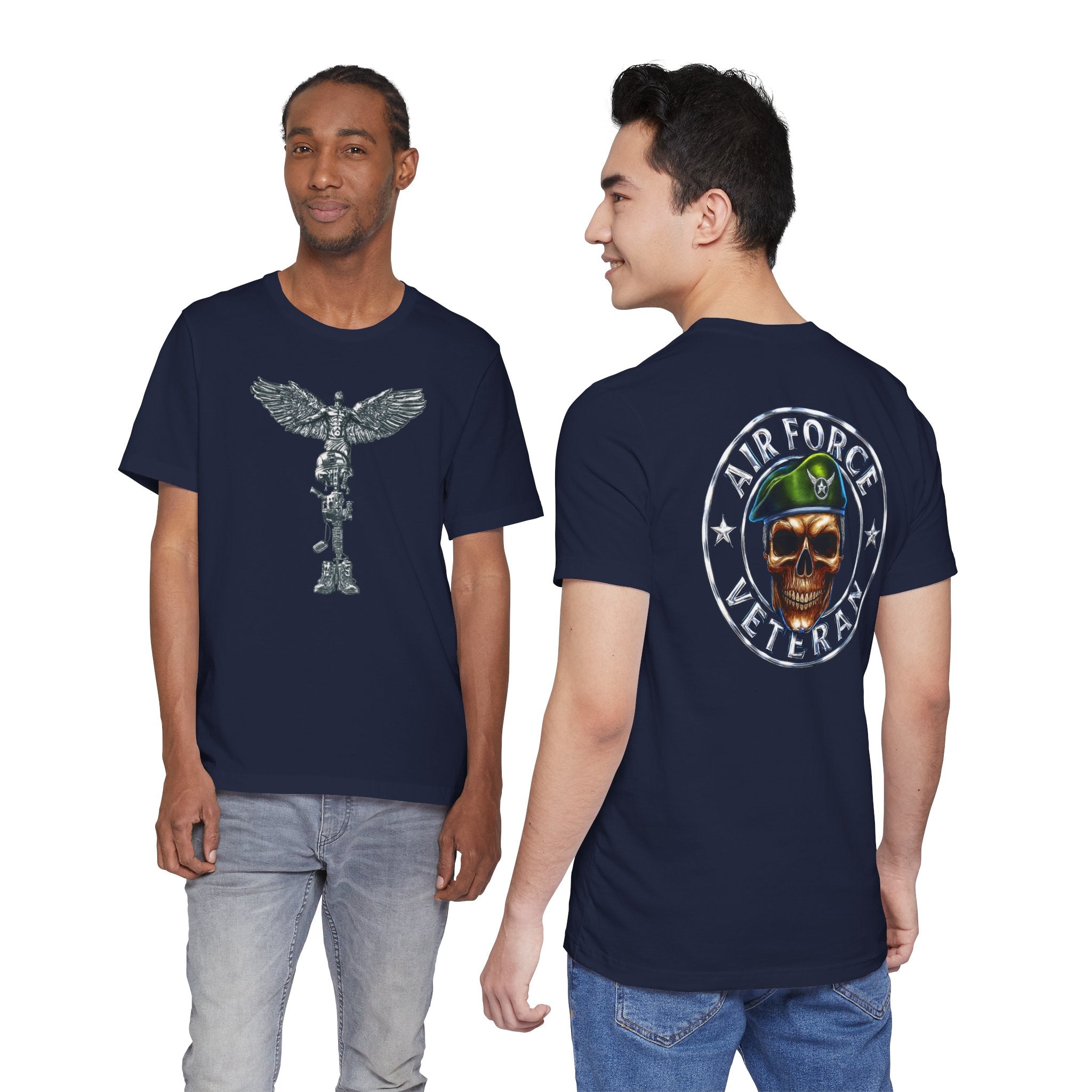 Air Force Veteran Skull Tee – Military Tribute Short Sleeve Shirt
