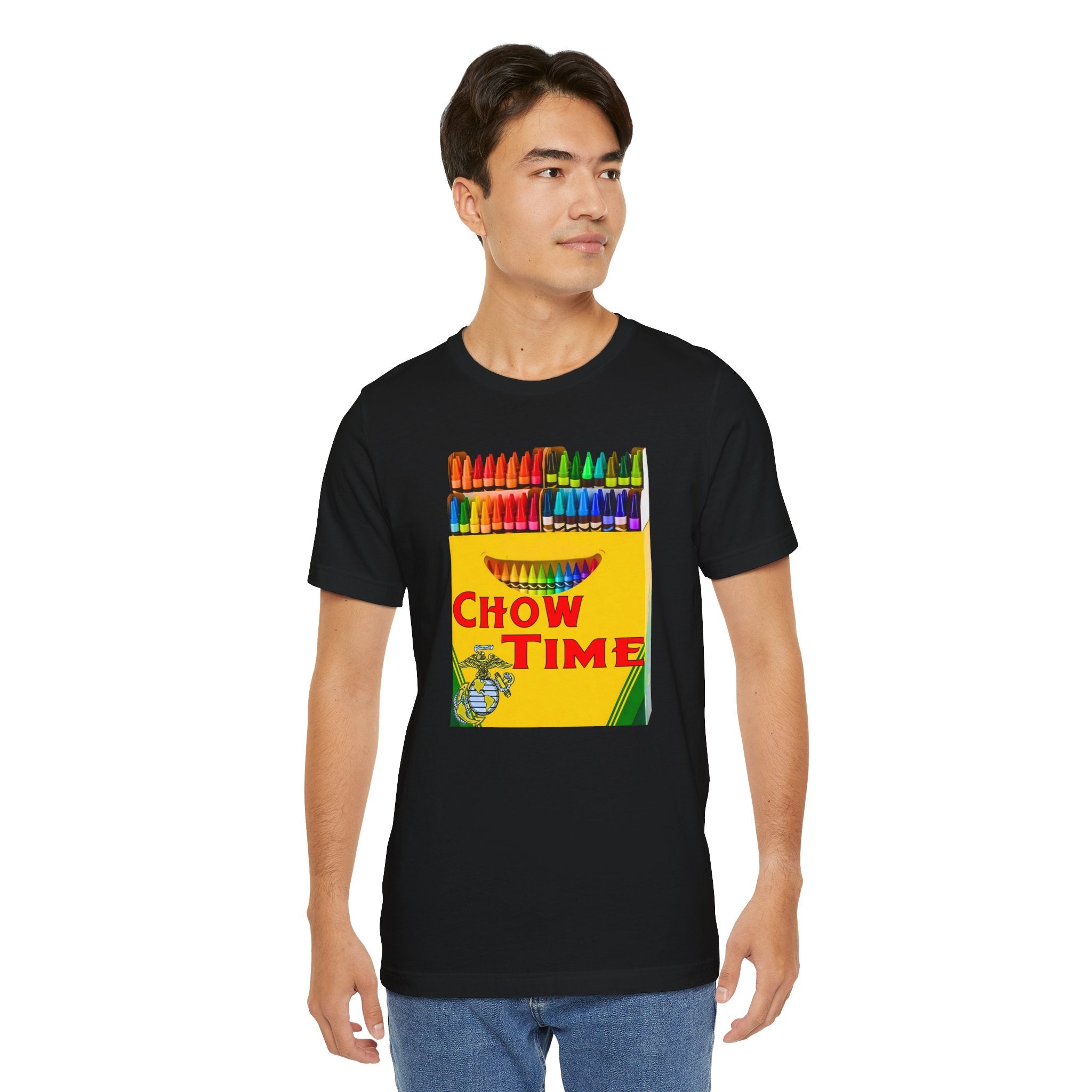 Crayon 'Chow Time' Graphic Tee — Colorful Retro Snack Box Design