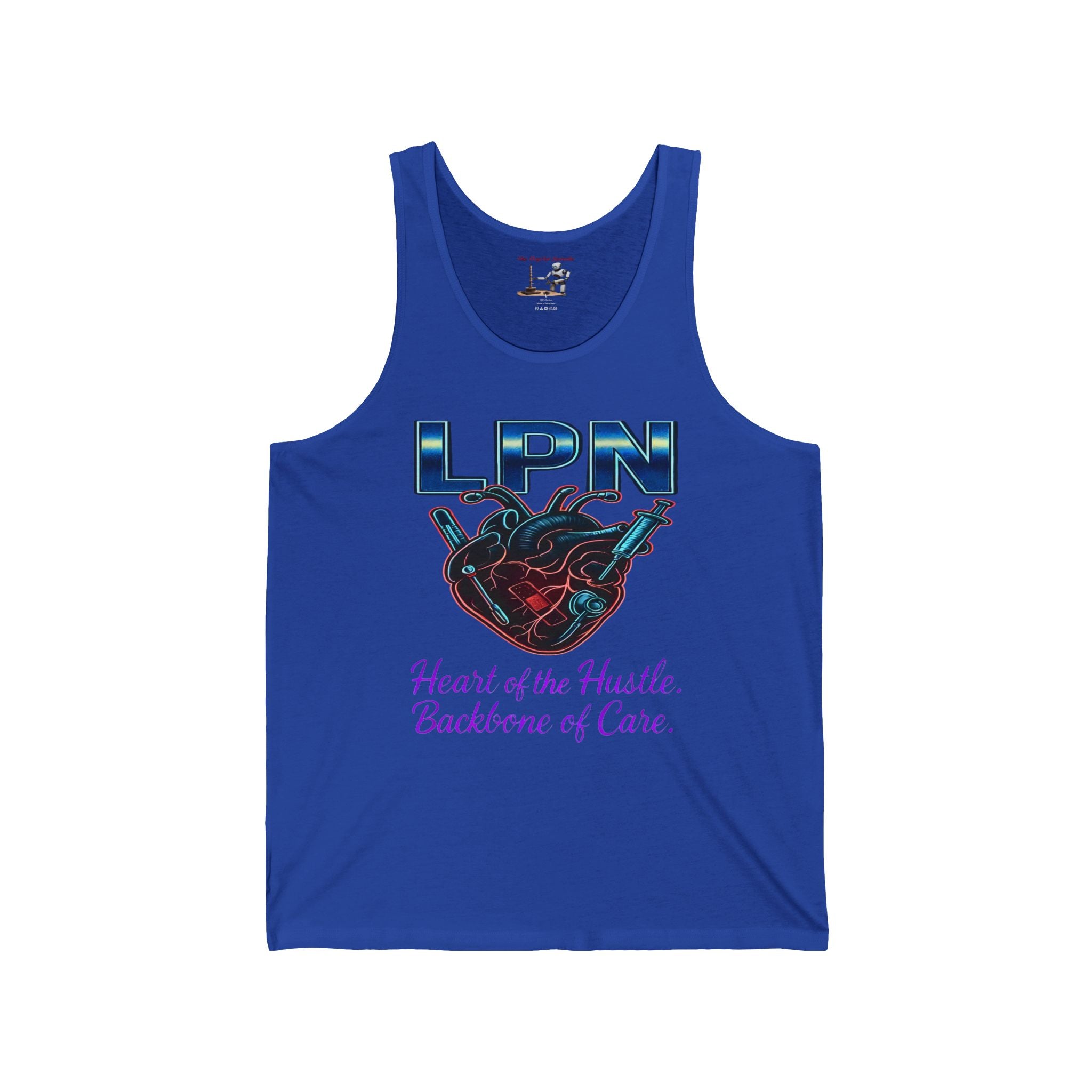 LPN Tank Top – Heart of the Hustle, Backbone of Care Nursing Tank