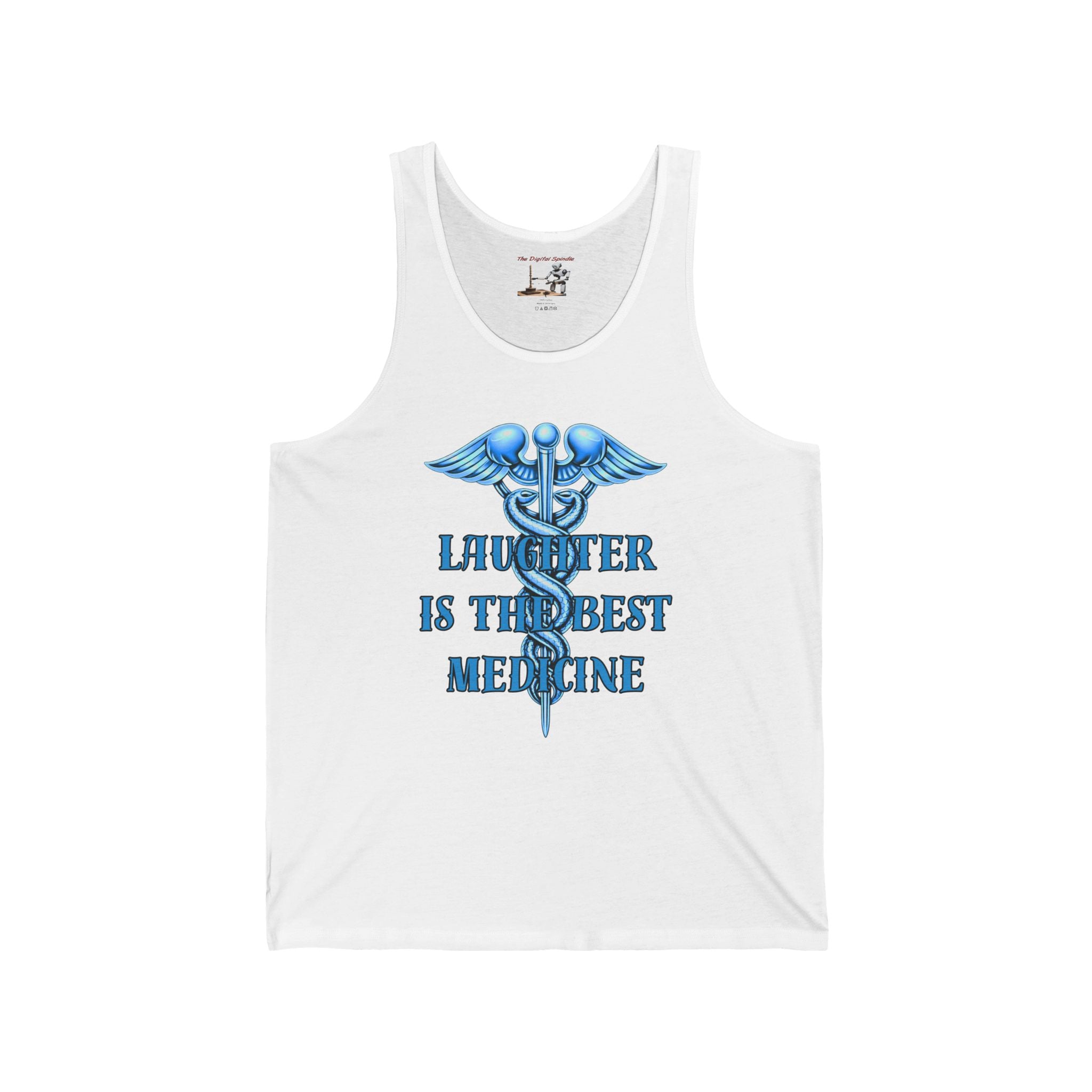 Front & Back "Laughter Is The Best Medicine" & Syringe Graphic Tank Top