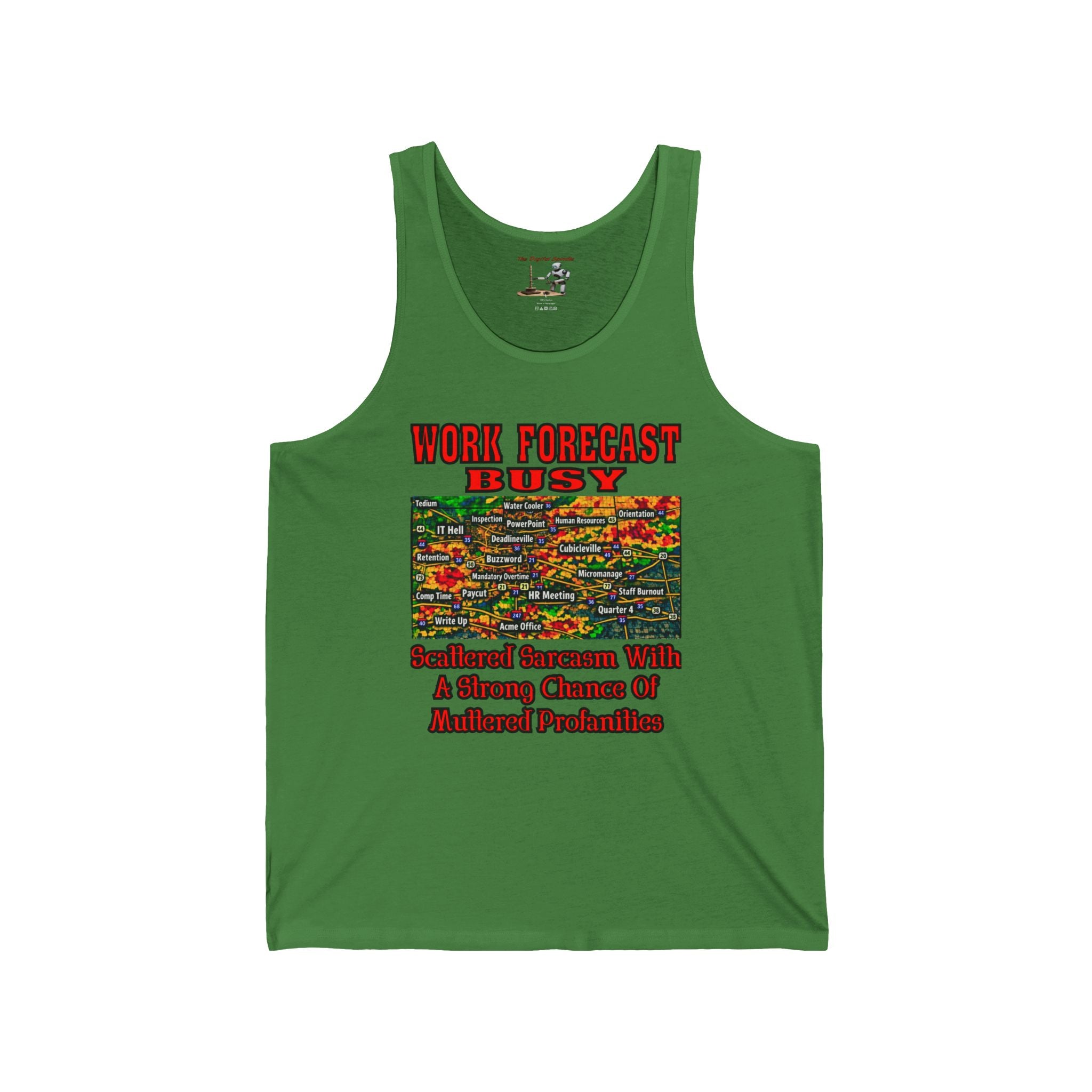 Work Forecast Busy Tank Top – Funny Weather Radar Graphic & ‘Work Forecast: Busy’ Text