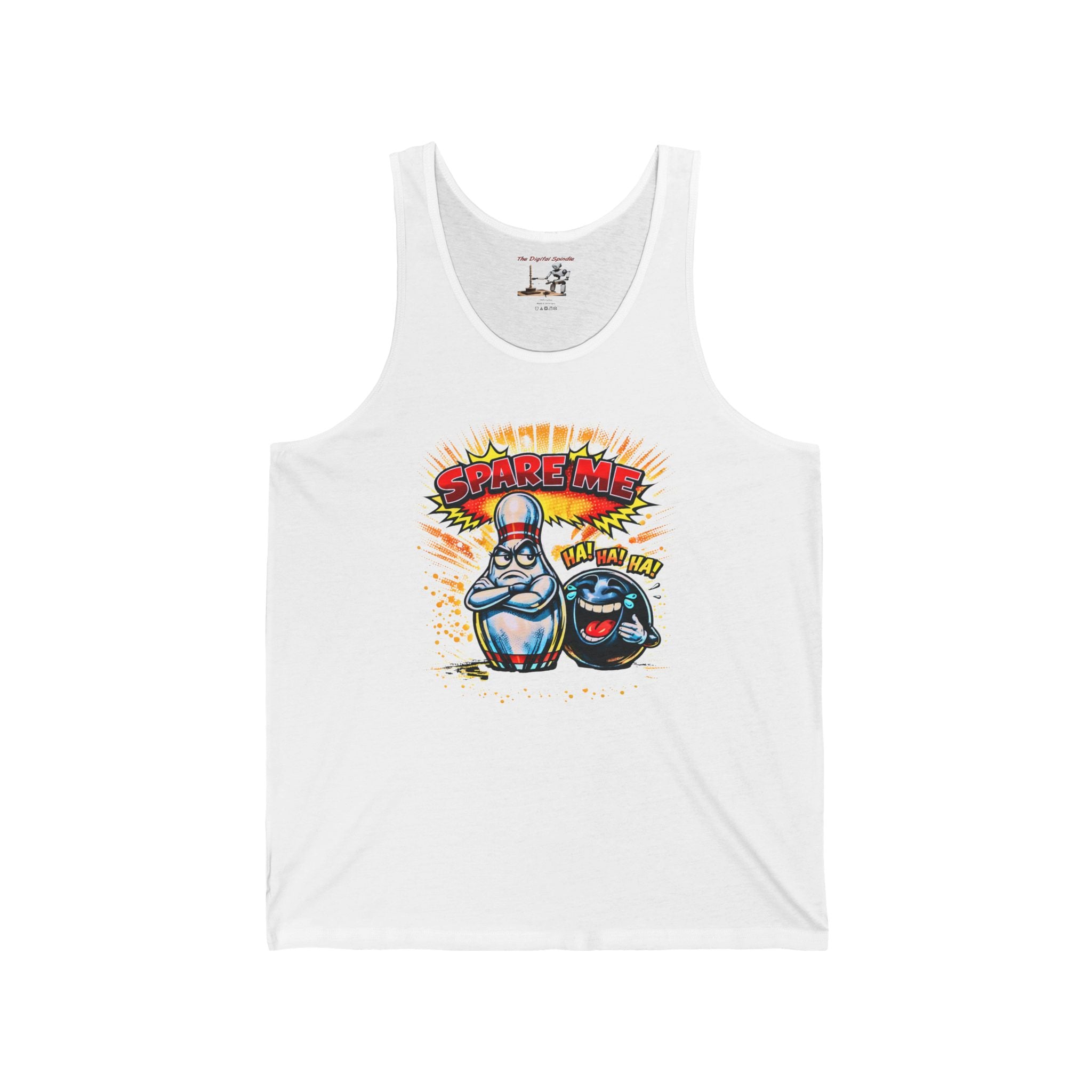 Bowling Joke Tank Top – "Spare Me" Graphic Tank for Bowlers & Sports Fans