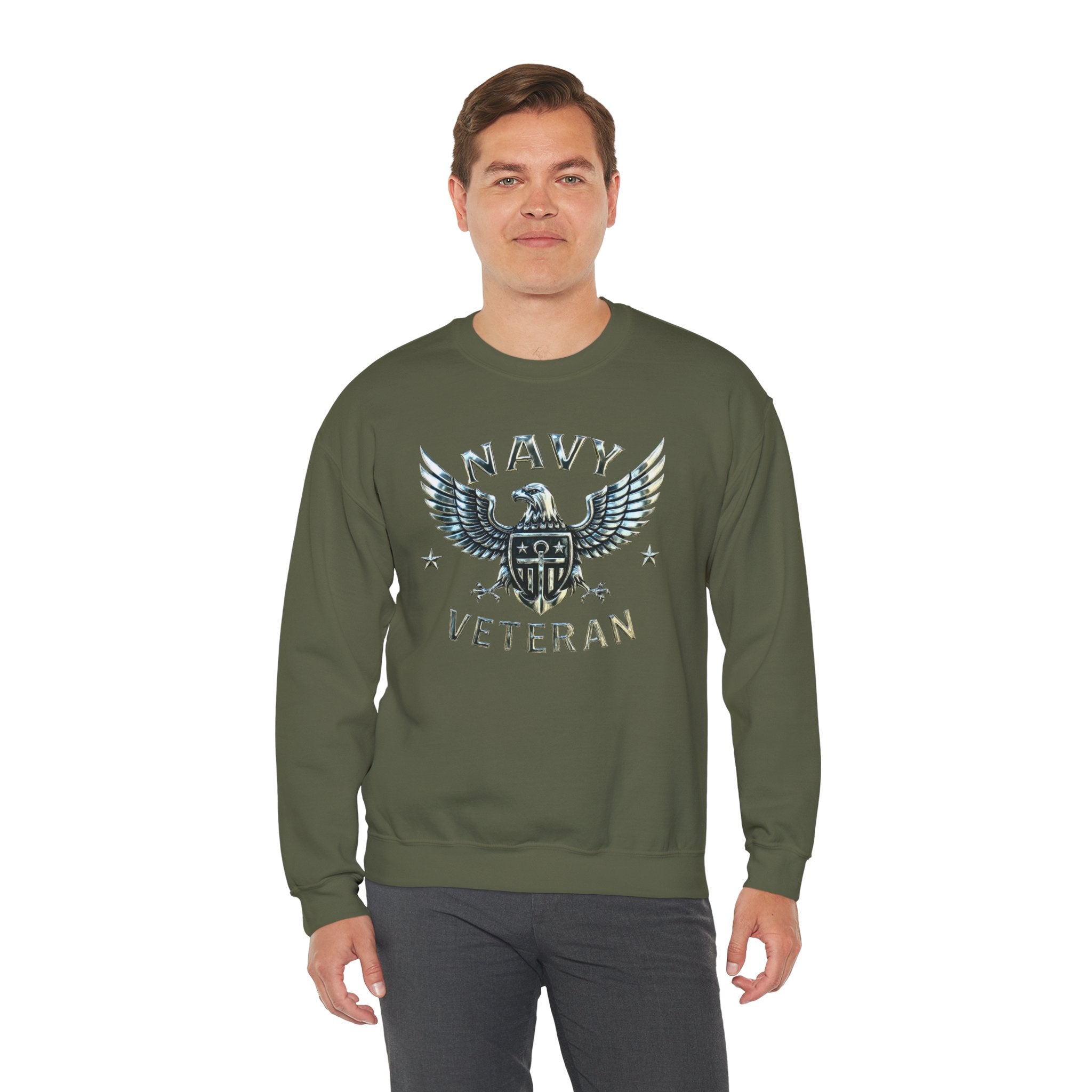 Navy Veteran Eagle Crewneck Sweatshirt