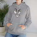 slightly mischievous Cartoon Face Hoodie - Edgy Minimal Graphic Sweatshirt