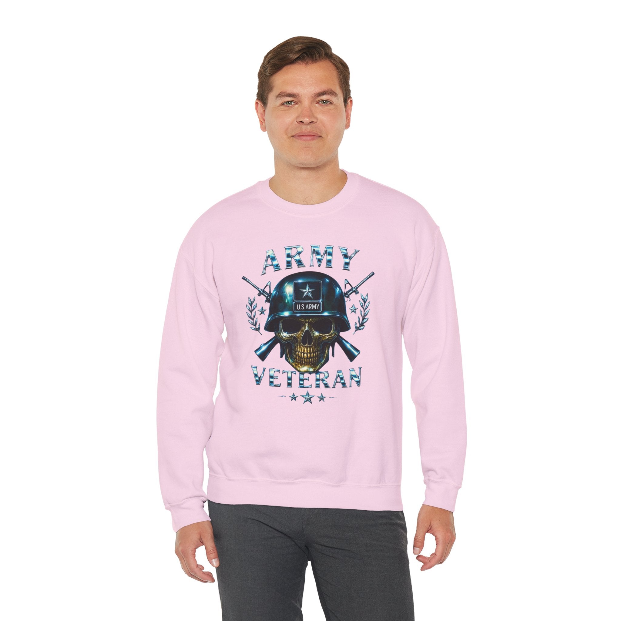 Army Veteran Skull Crewneck Sweatshirt
