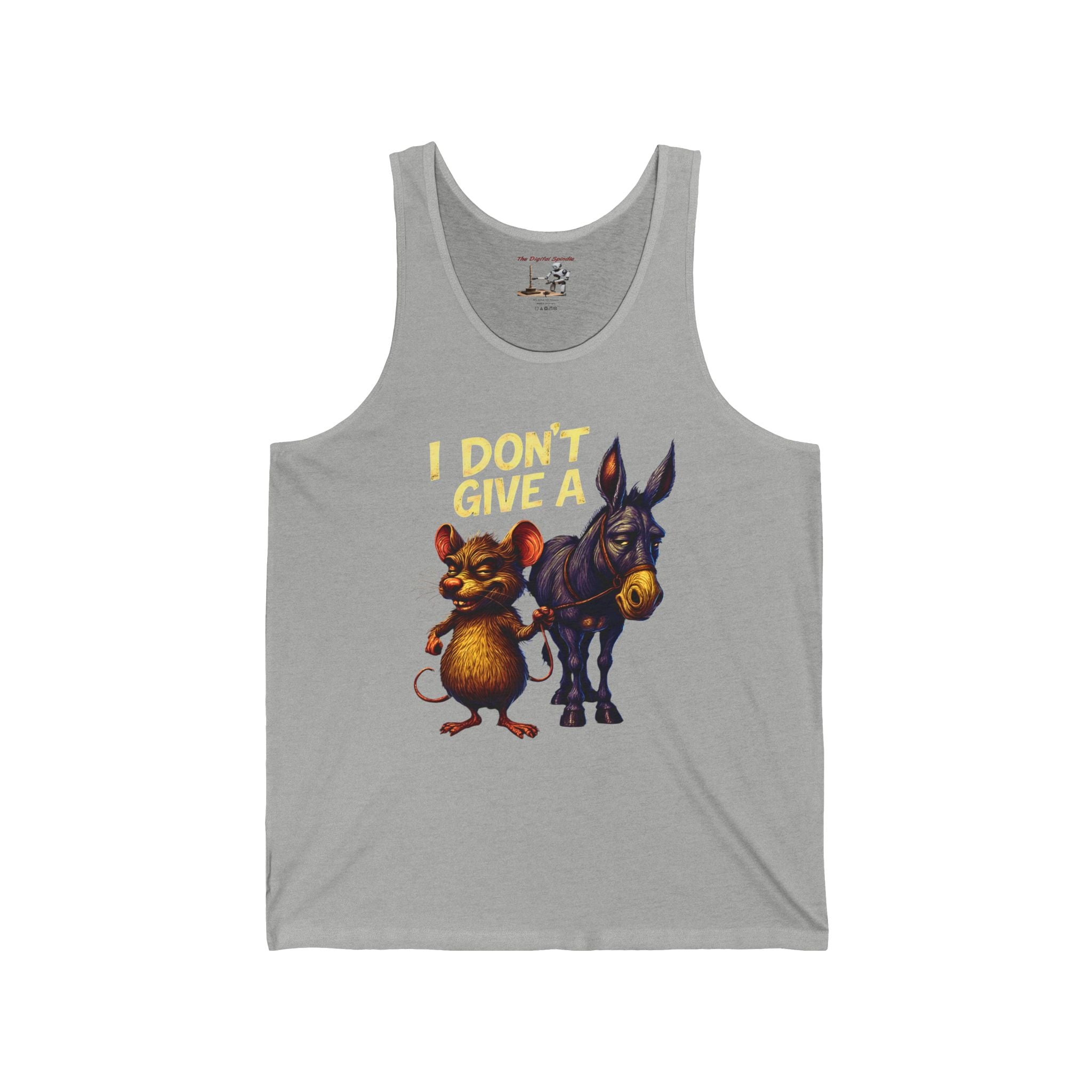 I Don't Give a Rat & Donkey Tank Top — Funny Animal Graphic Tank