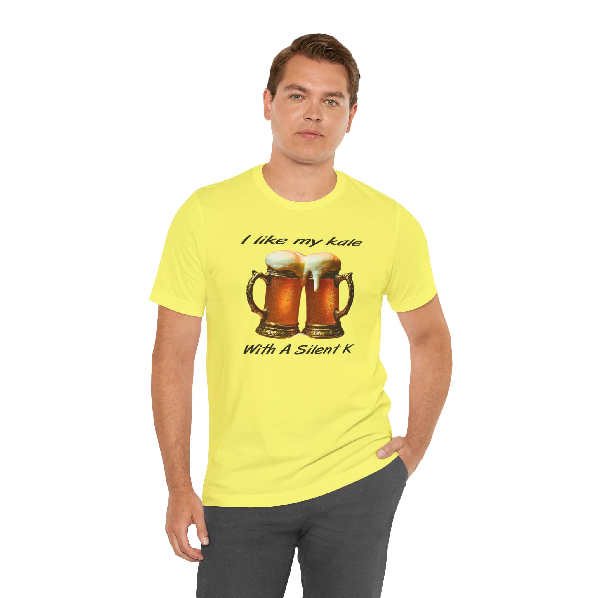 “I Like My Kale With A Silent K” Funny Beer Graphic Tee
