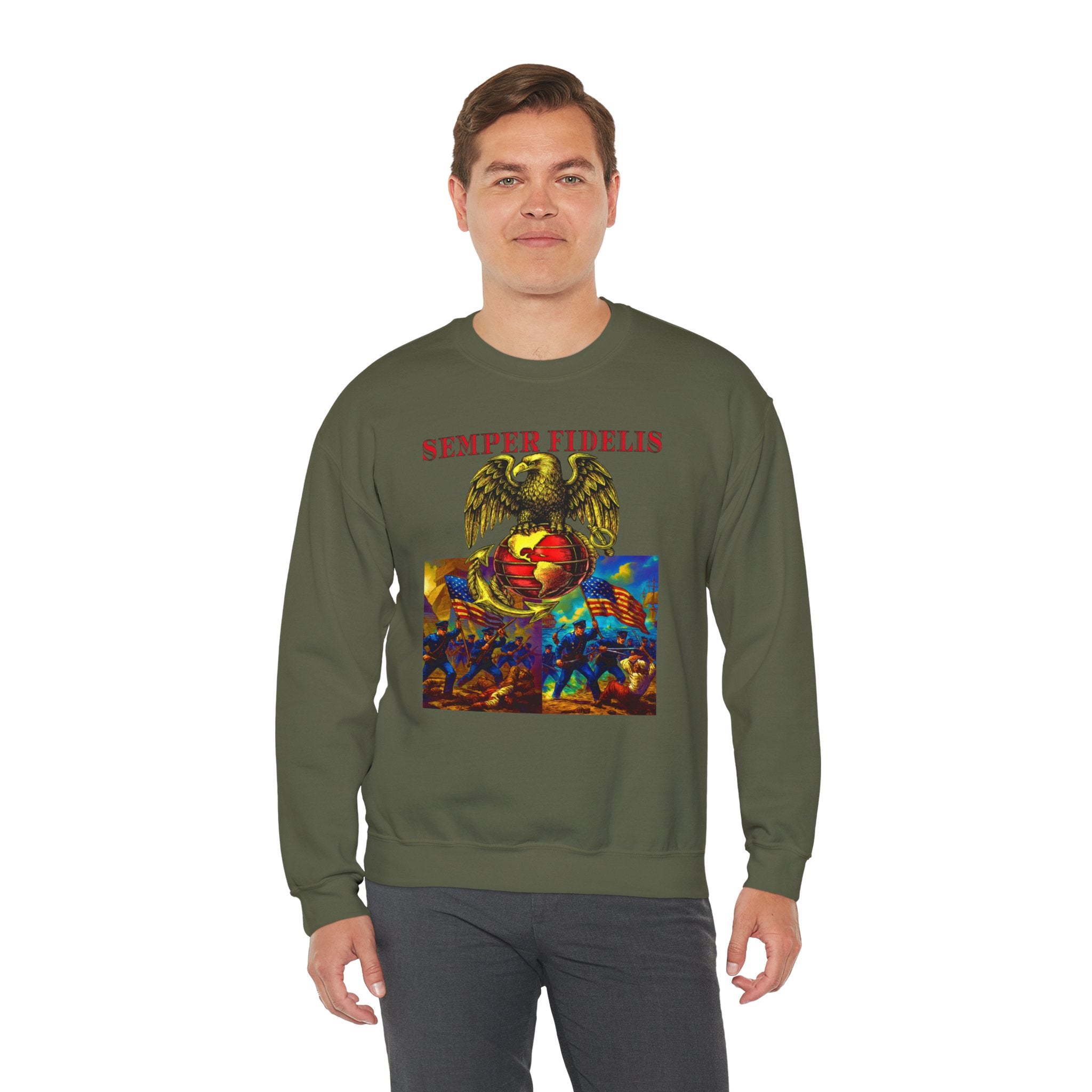 Semper Fidelis Eagle Crewneck Sweatshirt – USMC Marine Corps Graphic Pullover