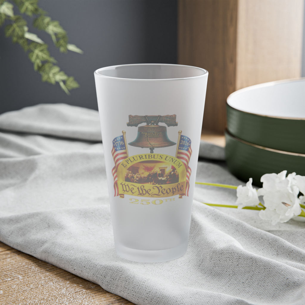 "We the People" Liberty Bell Frosted Pint Glass — 16oz