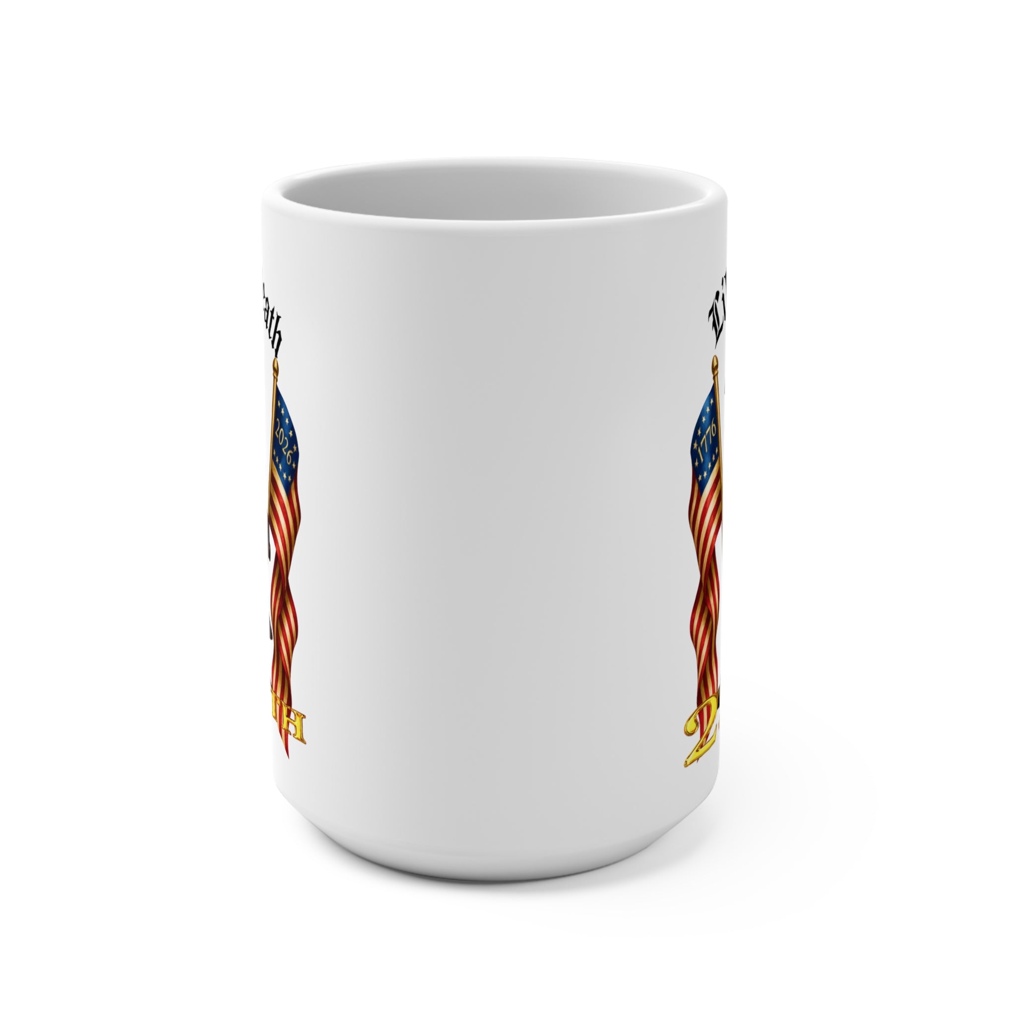 Liberty or Death 250th Anniversary Mug — Patriotic Statue of Liberty Soldier Coffee Cup