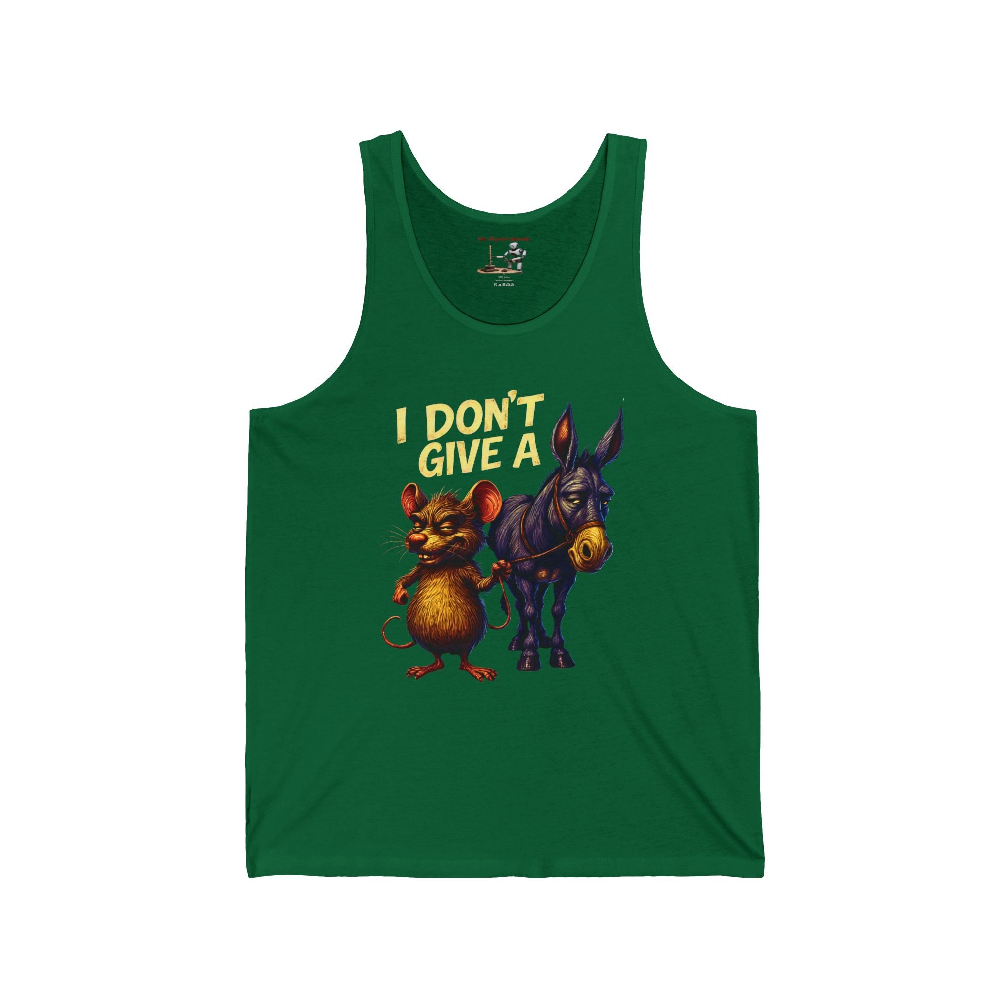 I Don't Give a Rat & Donkey Tank Top — Funny Animal Graphic Tank