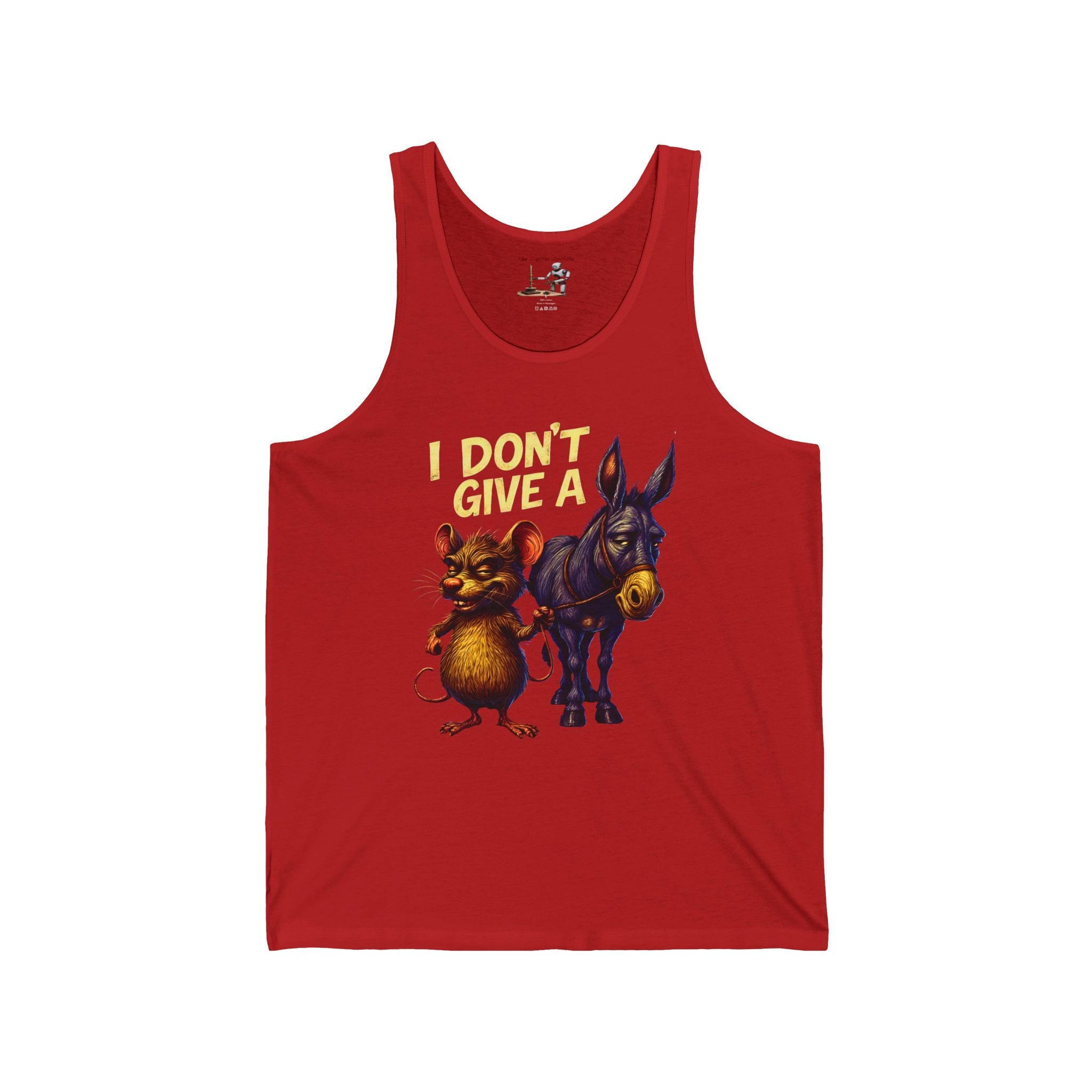 I Don't Give a Rat & Donkey Tank Top — Funny Animal Graphic Tank