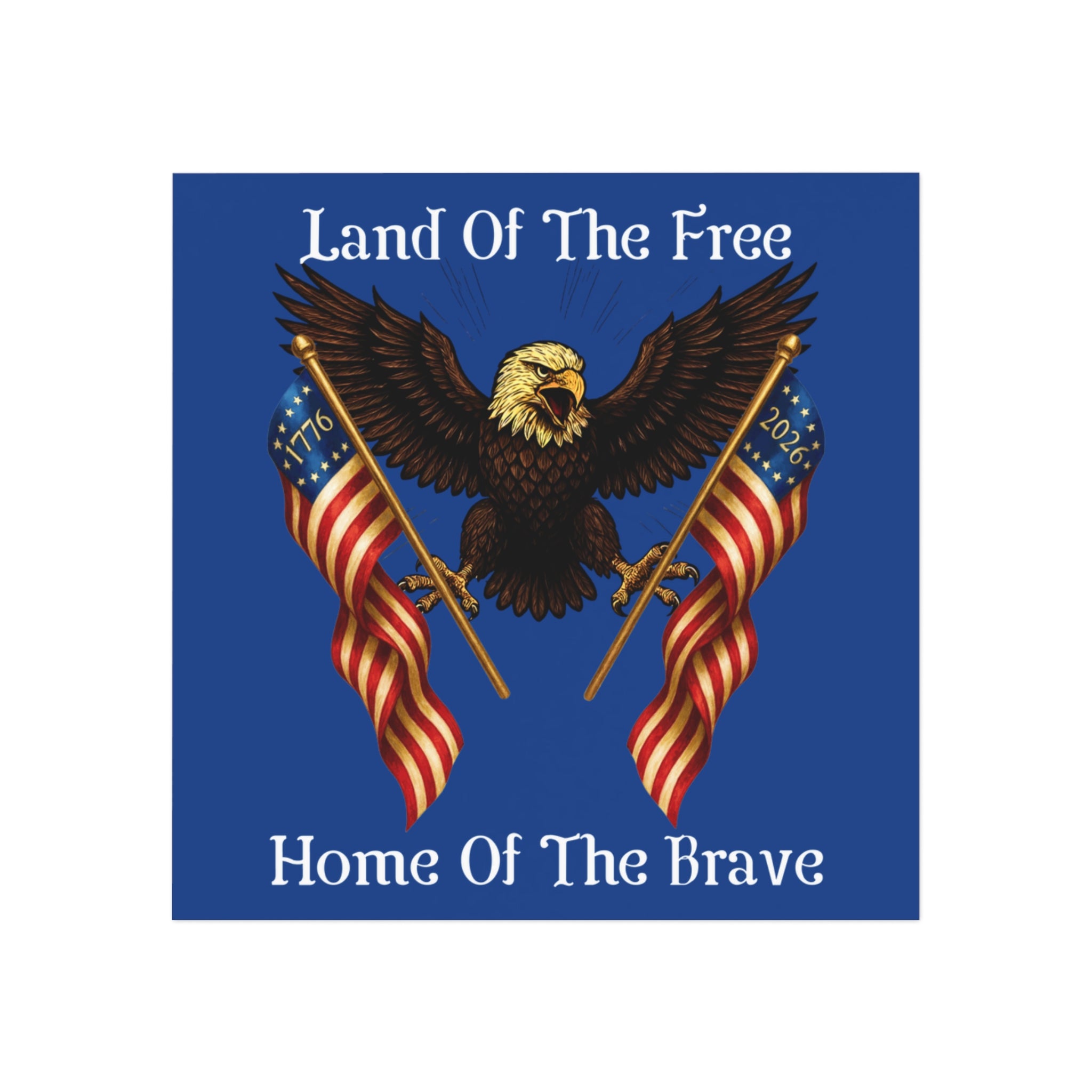 Land of the Free Home of the Brave Square Magnet