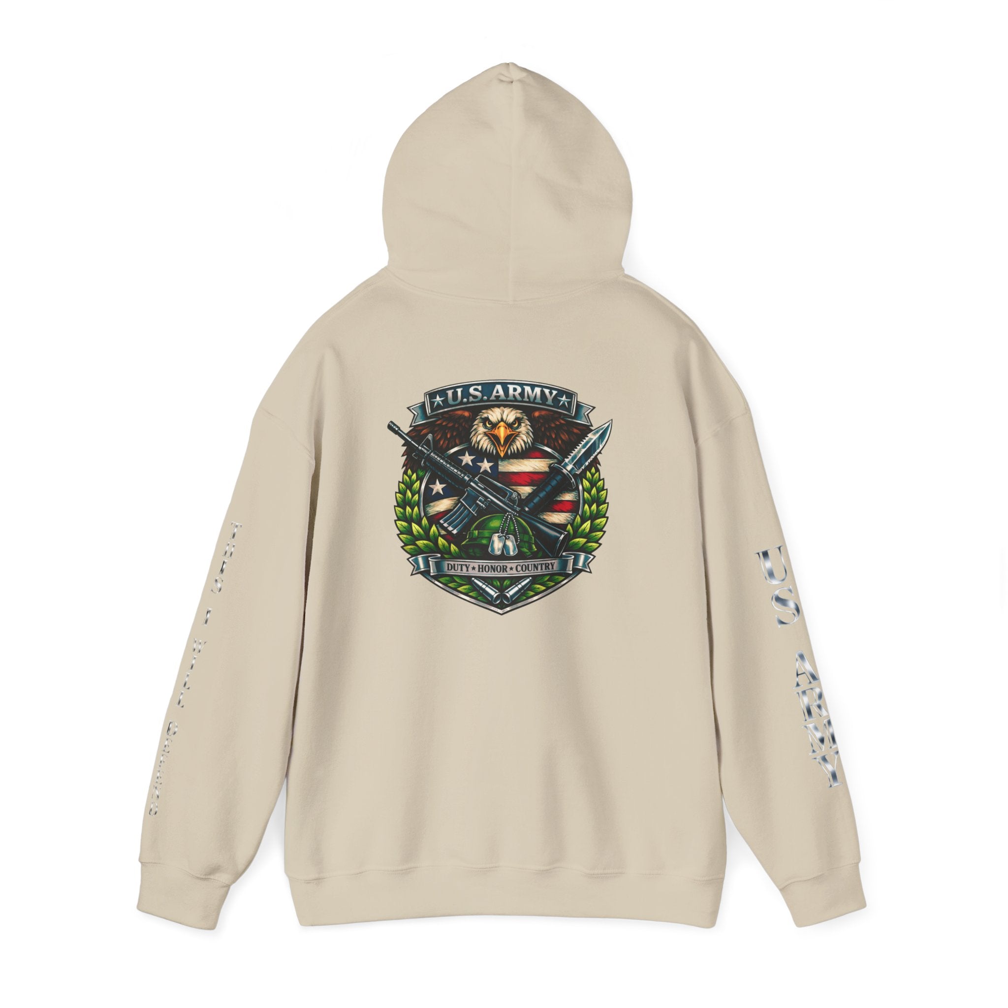 US Army Veteran Crest Hoodie — Military Emblem Sweatshirt
