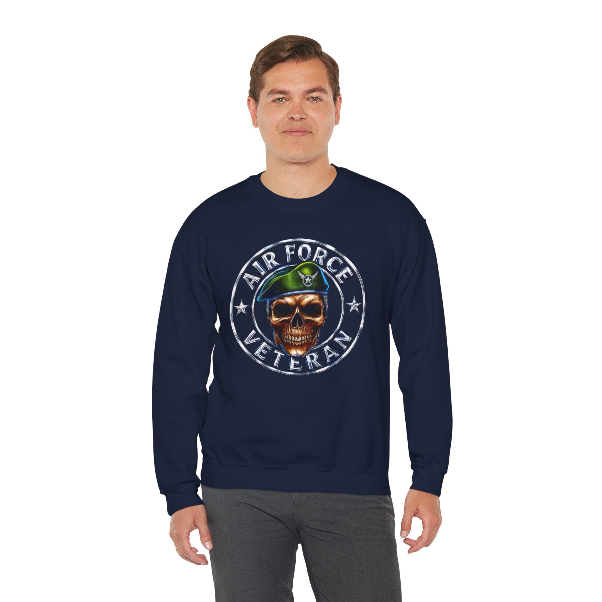 Air Force Veteran Skull Crewneck Sweatshirt