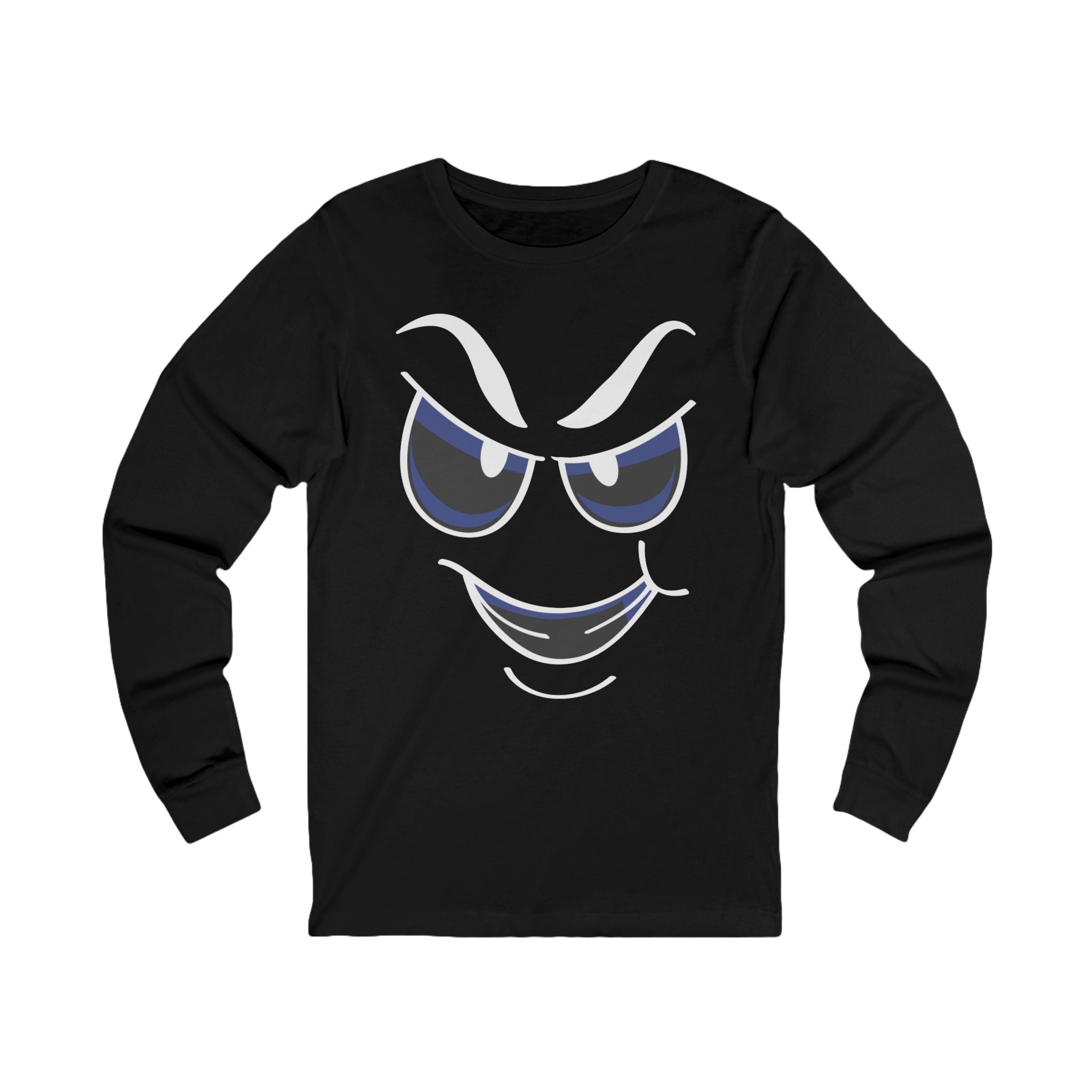 Mischievous Smirking Face Long Sleeve Tee