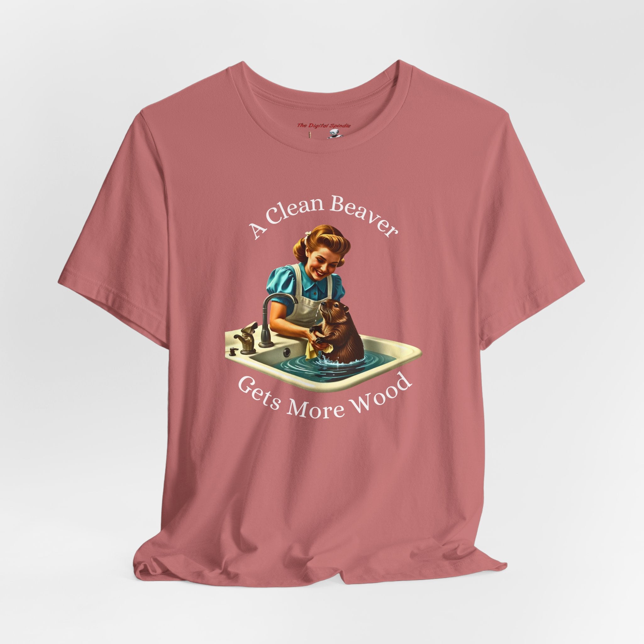 A Clean Beaver Gets More Wood Tee - Retro Vintage Humor T-Shirt