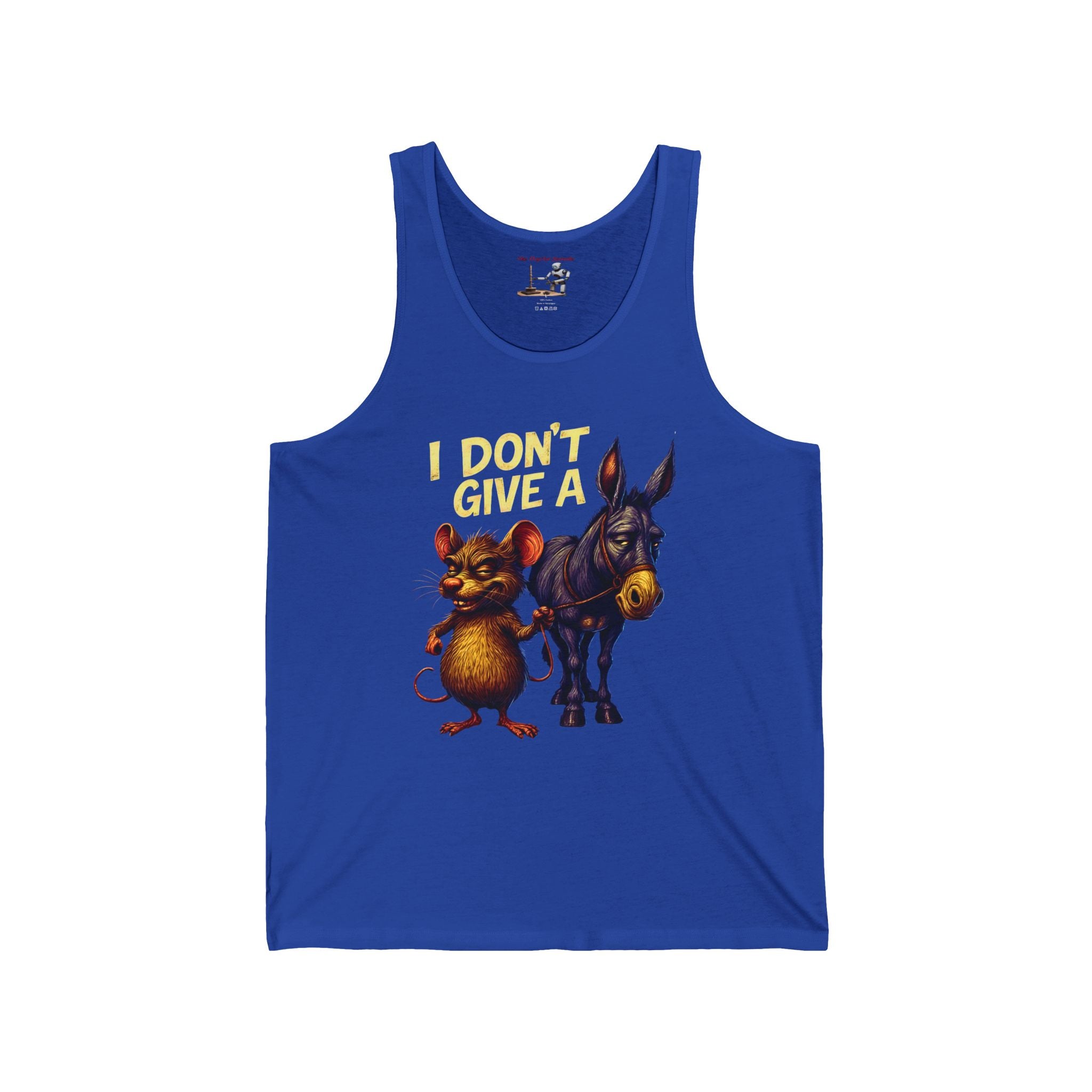 I Don't Give a Rat & Donkey Tank Top — Funny Animal Graphic Tank