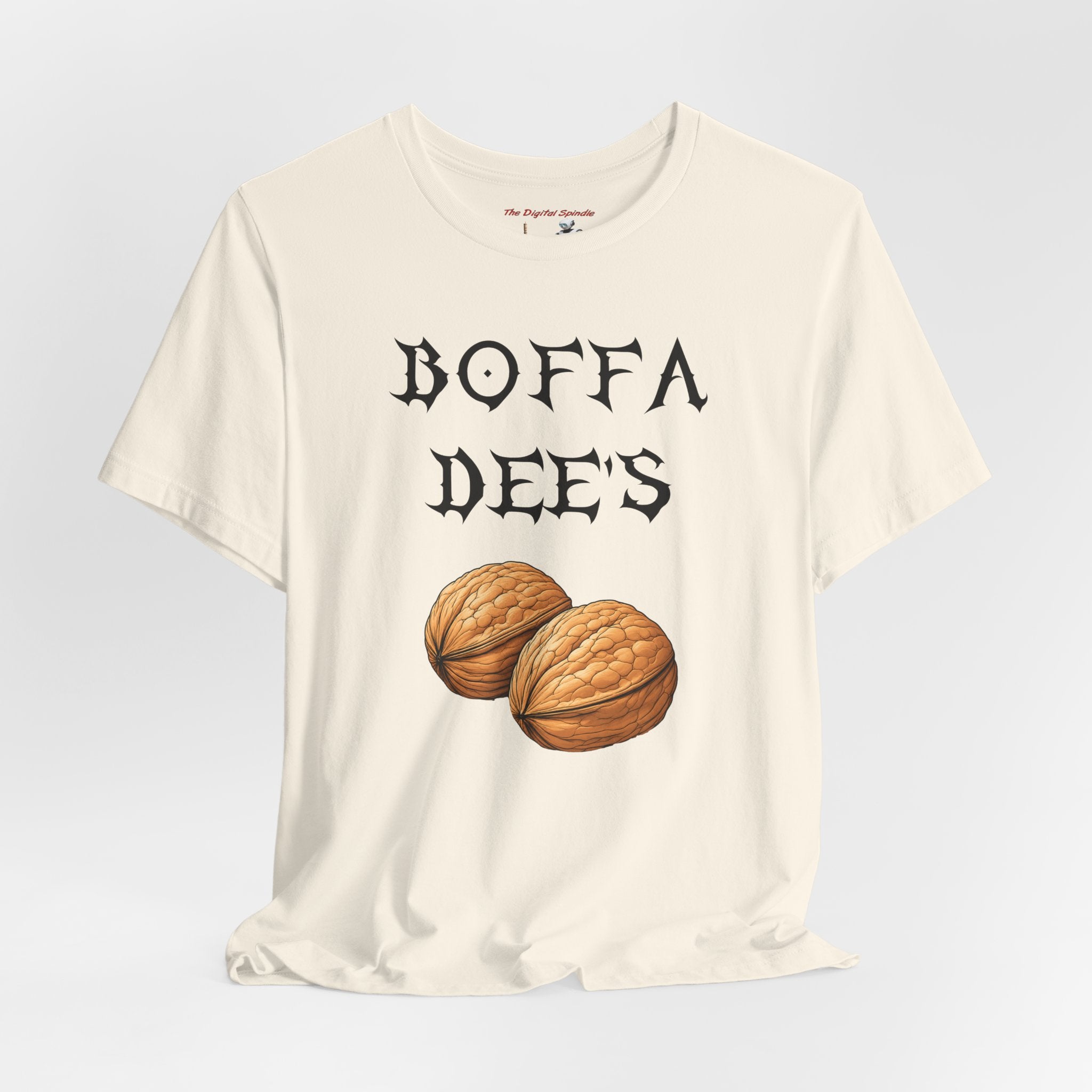 Boffa Dees Walnut Graphic Tee — Vintage Gothic Text Nut Illustration T-Shirt