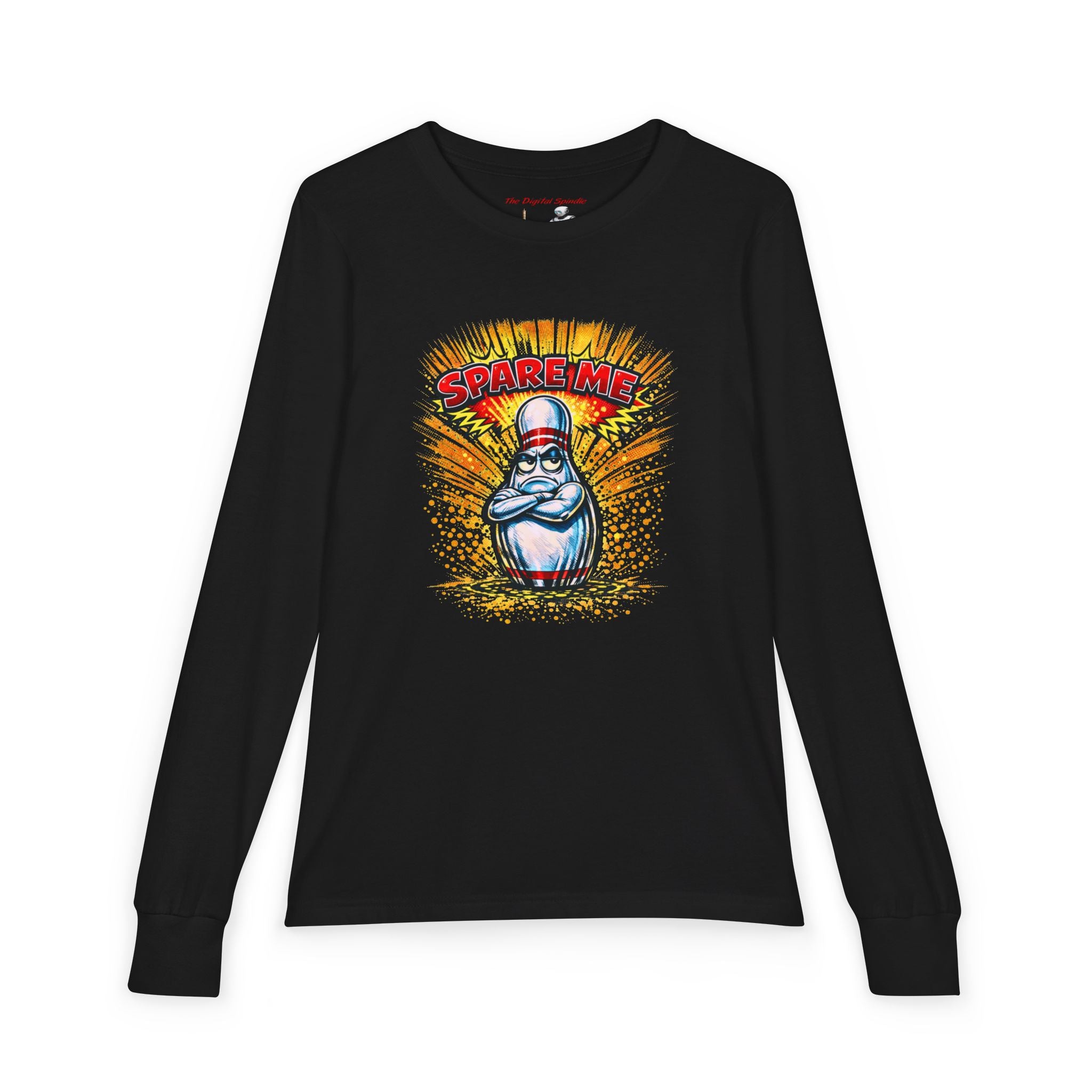 'Spare Time' Cartoon Bowling Pin Graphic Tee