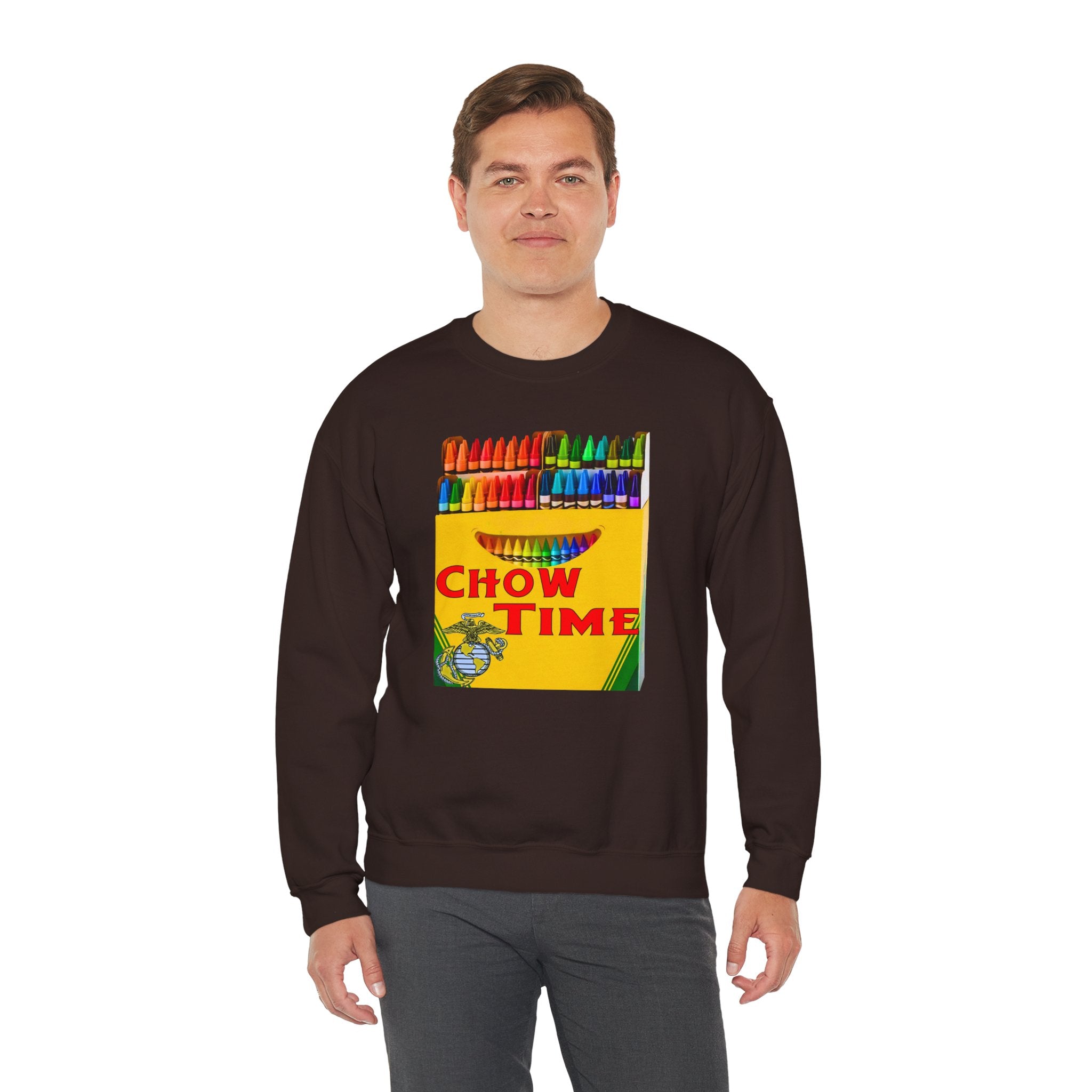 Chow Time Sweatshirt — Colorful Crayon Snack Art Crewneck